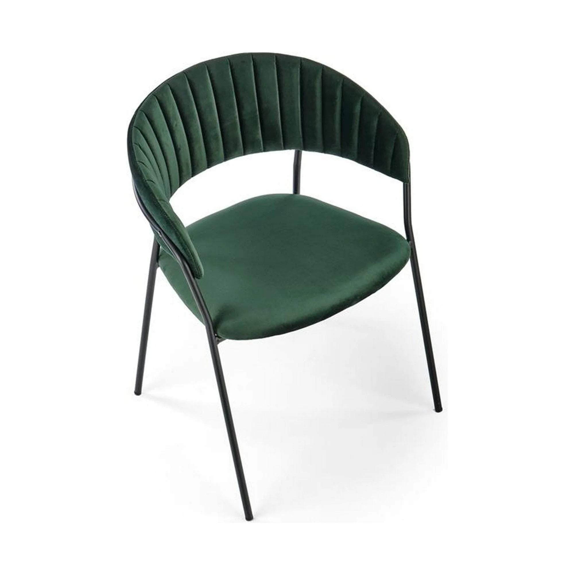 Scaun K426, verde inchis/negru, stofa catifelata/metal, 57x54x79 cm