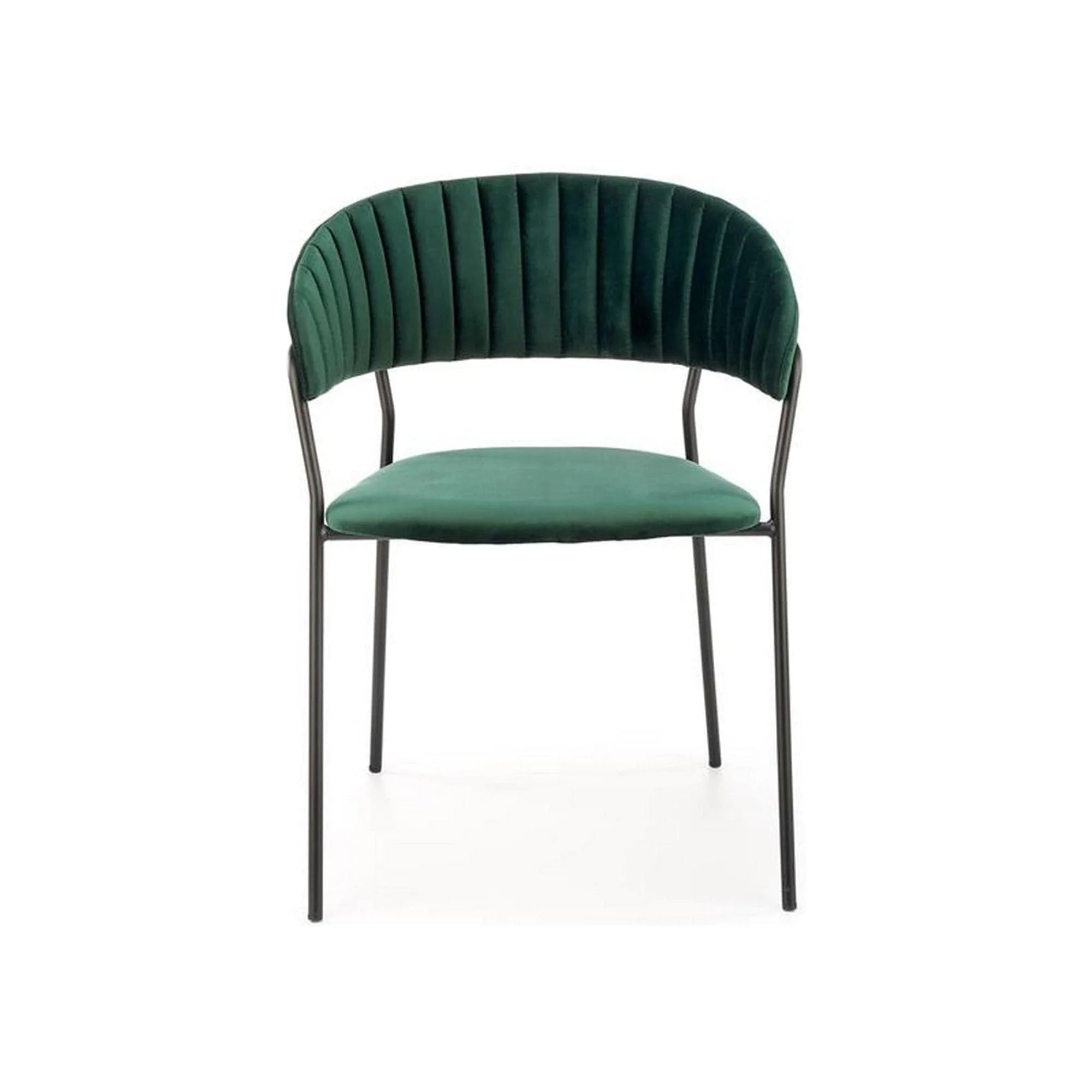 Scaun K426, verde inchis/negru, stofa catifelata/metal, 57x54x79 cm