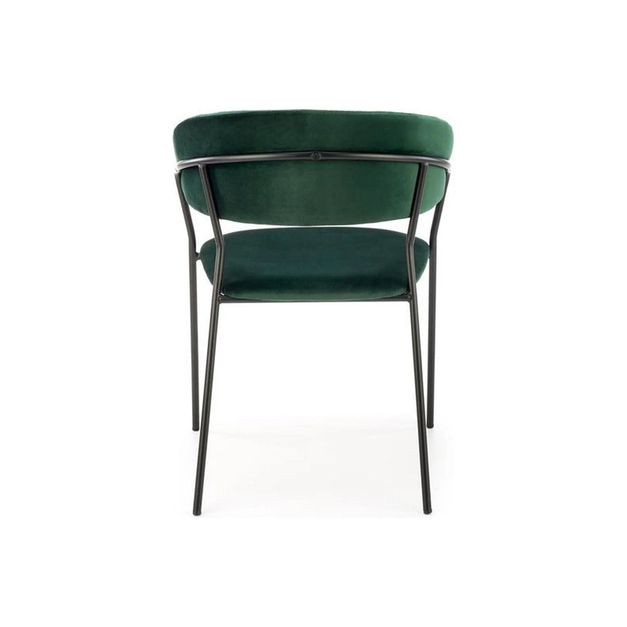 Scaun K426, verde inchis/negru, stofa catifelata/metal, 57x54x79 cm