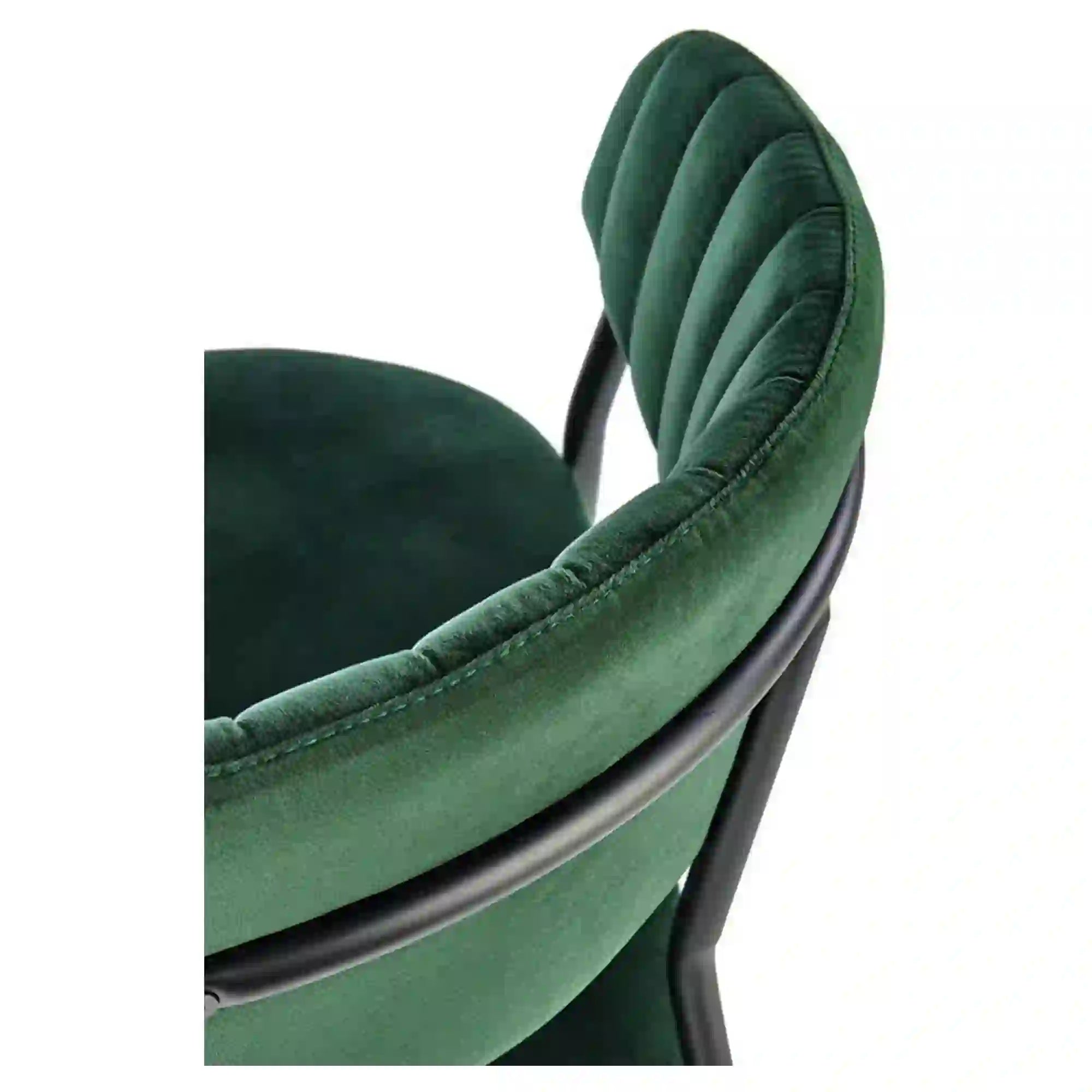 Scaun K426, verde inchis/negru, stofa catifelata/metal, 57x54x79 cm