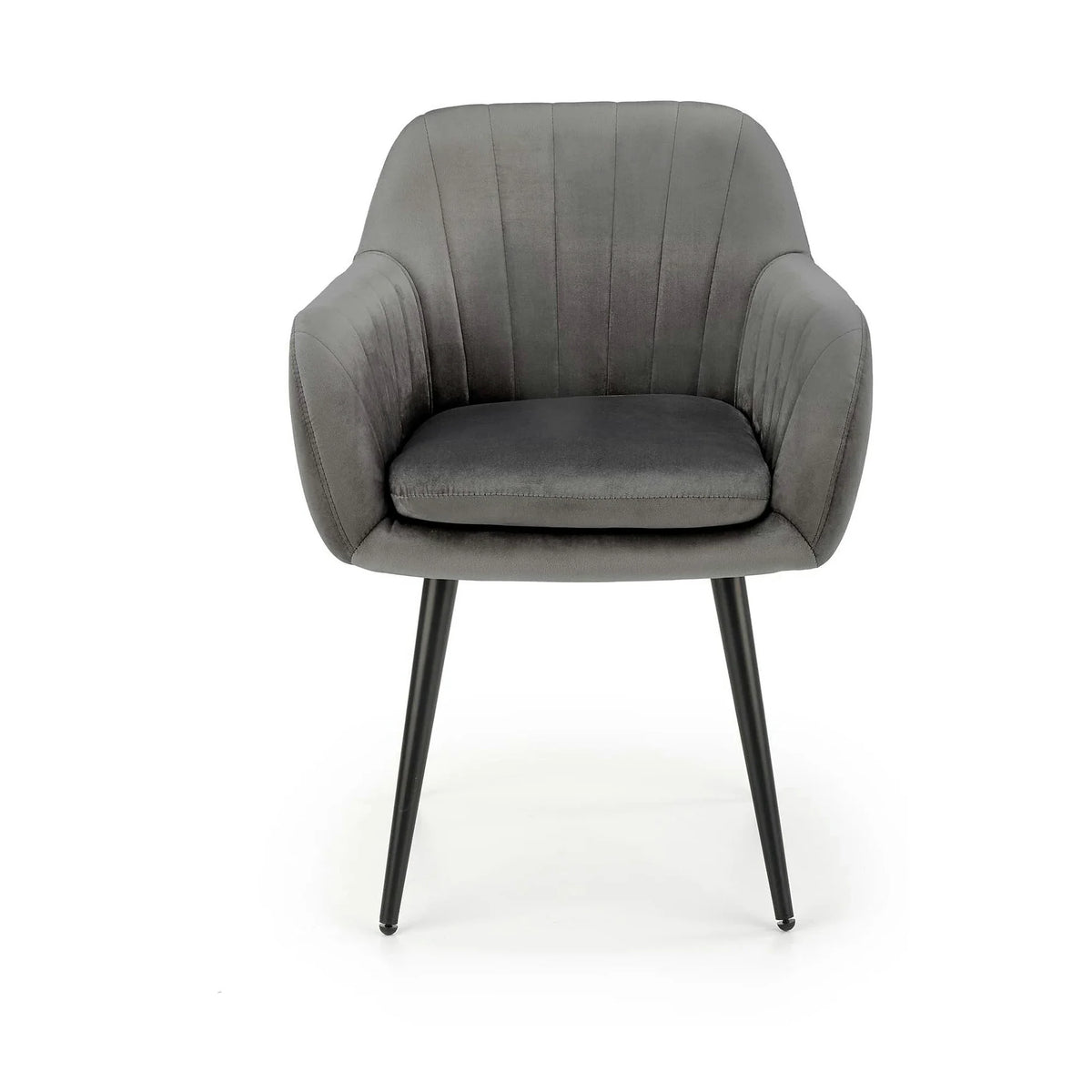 Scaun K429, gri, stofa catifelata/metal, 58x53x80 cm