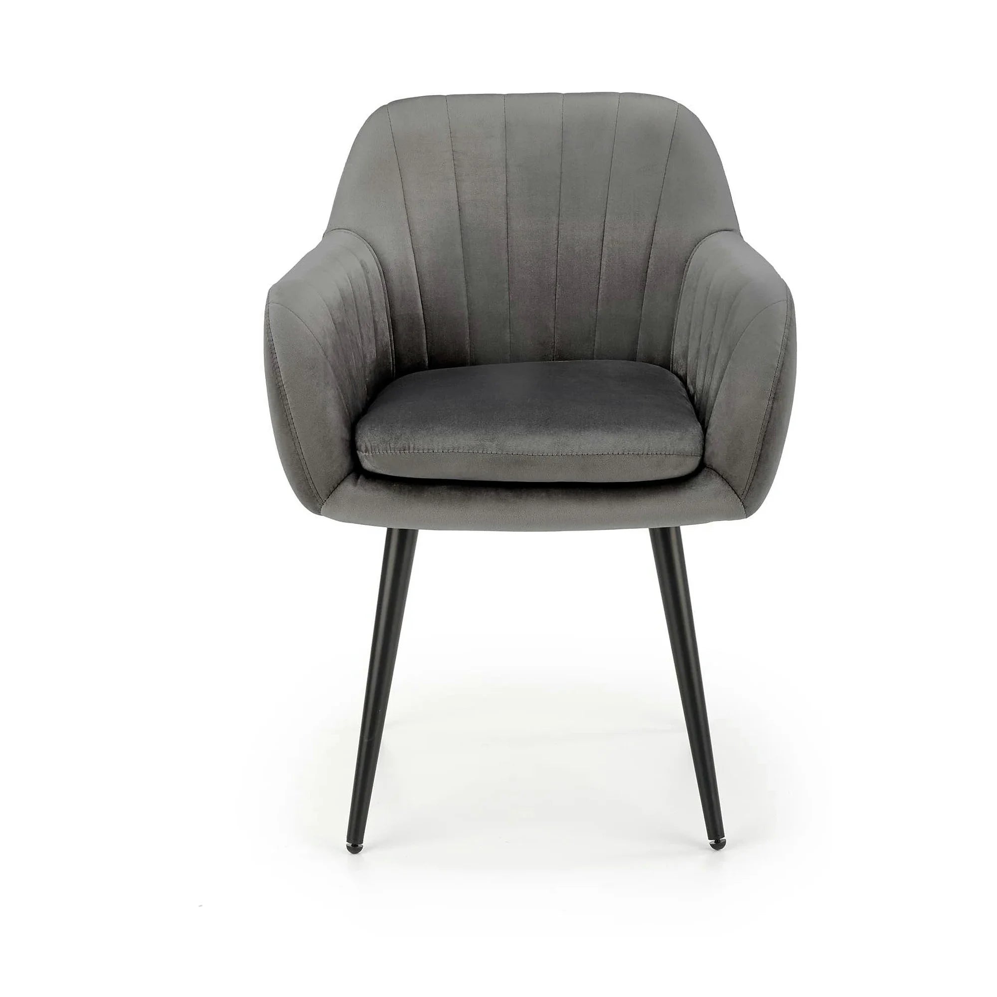 Scaun K429, gri, stofa catifelata/metal, 58x53x80 cm