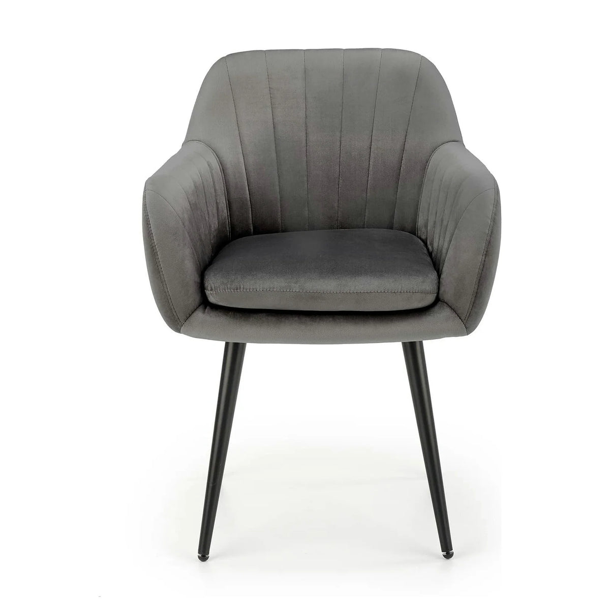 Scaun K429, gri, stofa catifelata/metal, 58x53x80 cm