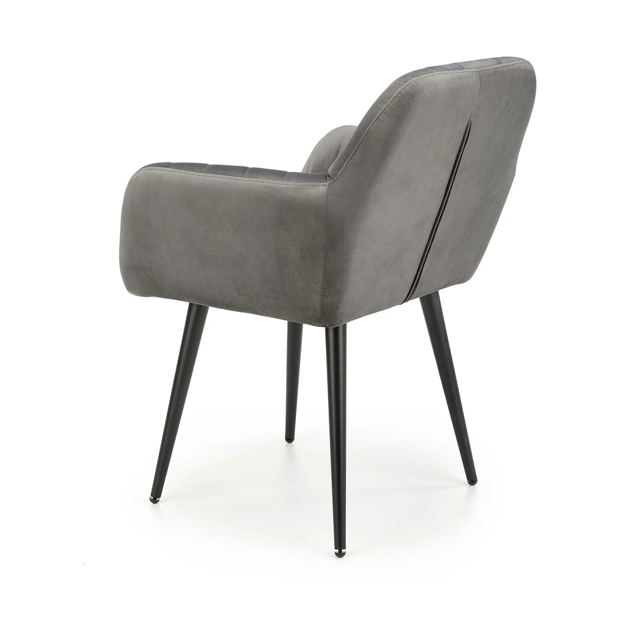 Scaun K429, gri, stofa catifelata/metal, 58x53x80 cm