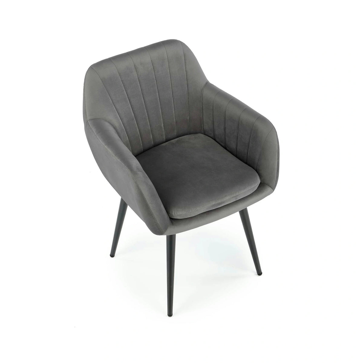 Scaun K429, gri, stofa catifelata/metal, 58x53x80 cm