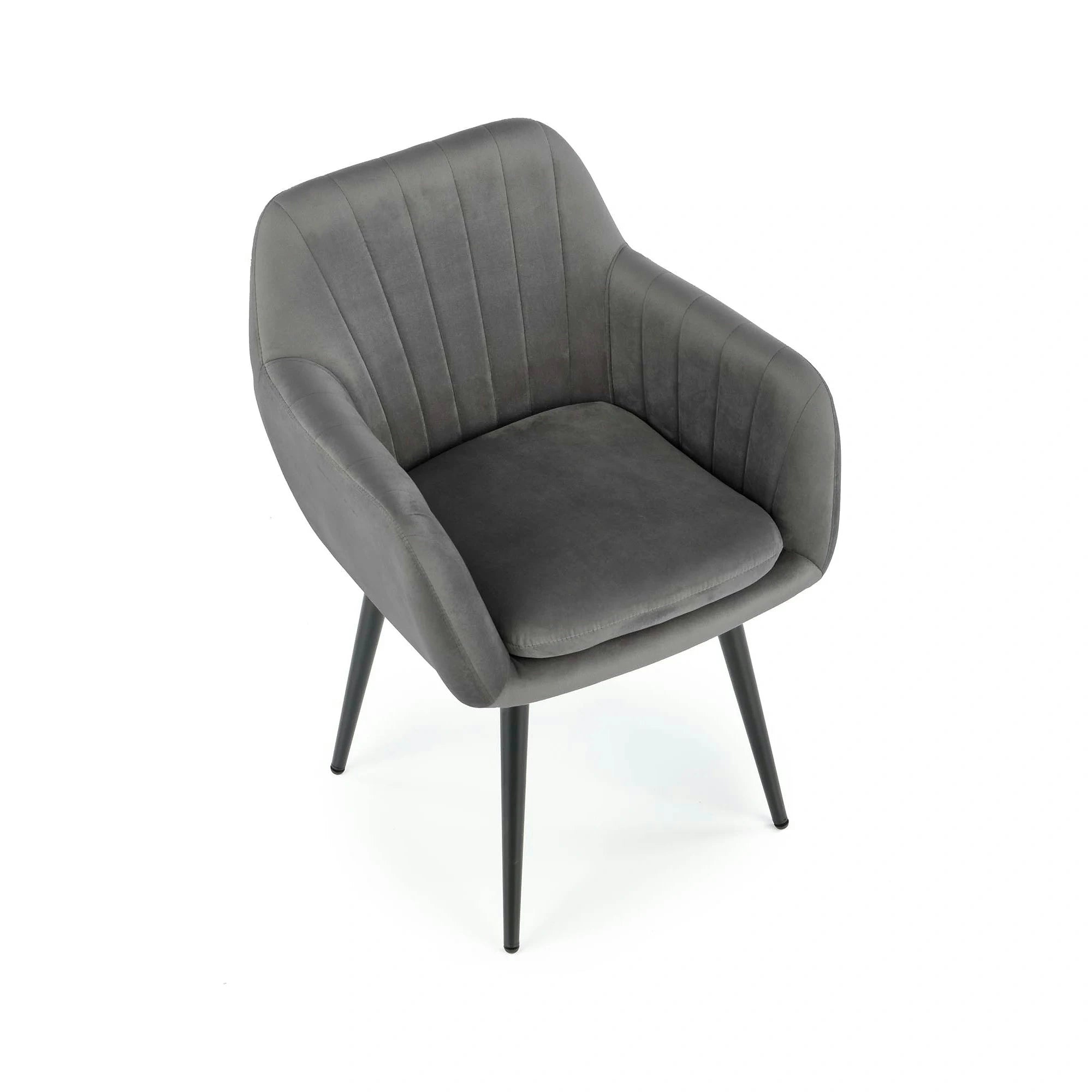 Scaun K429, gri, stofa catifelata/metal, 58x53x80 cm
