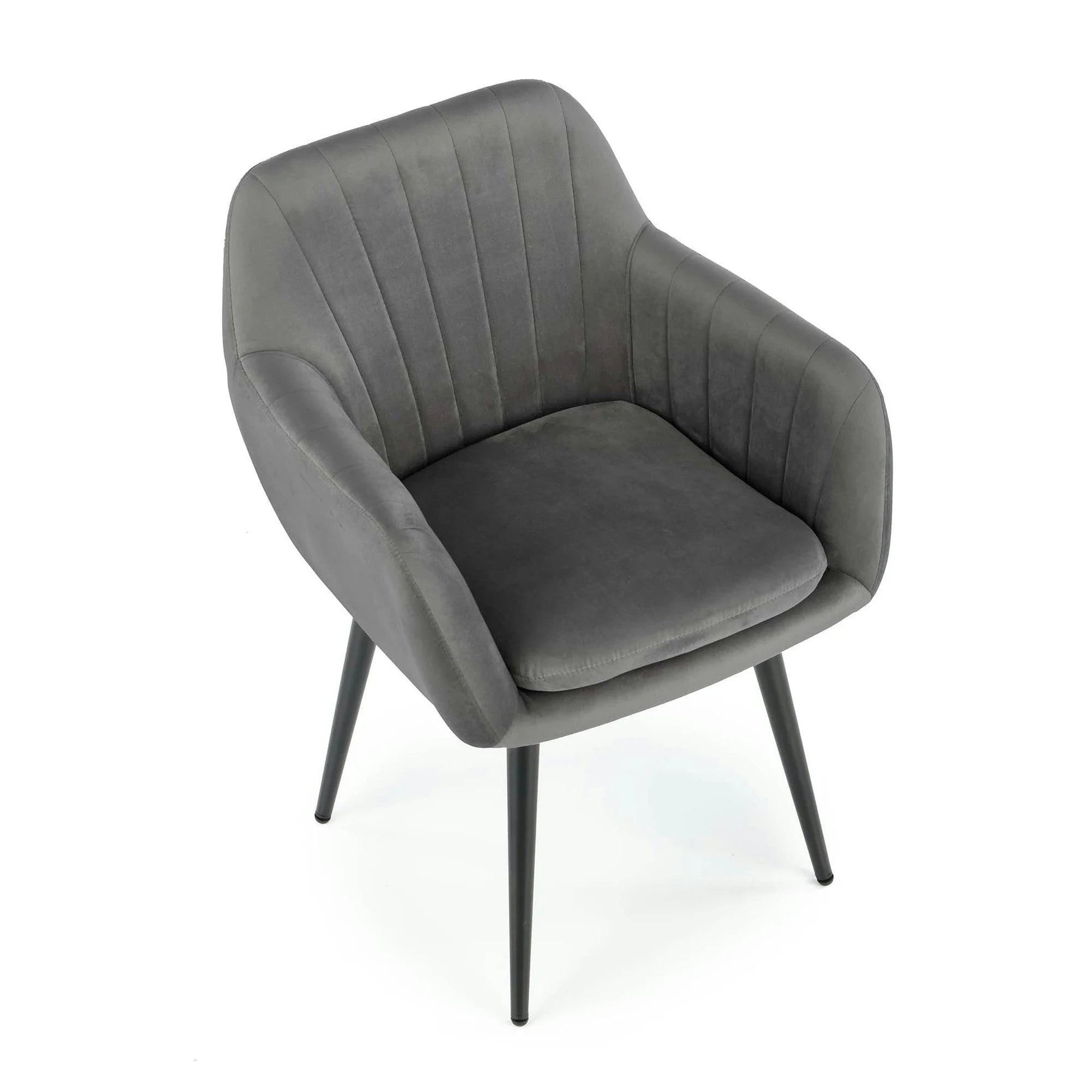 Scaun K429, gri, stofa catifelata/metal, 58x53x80 cm