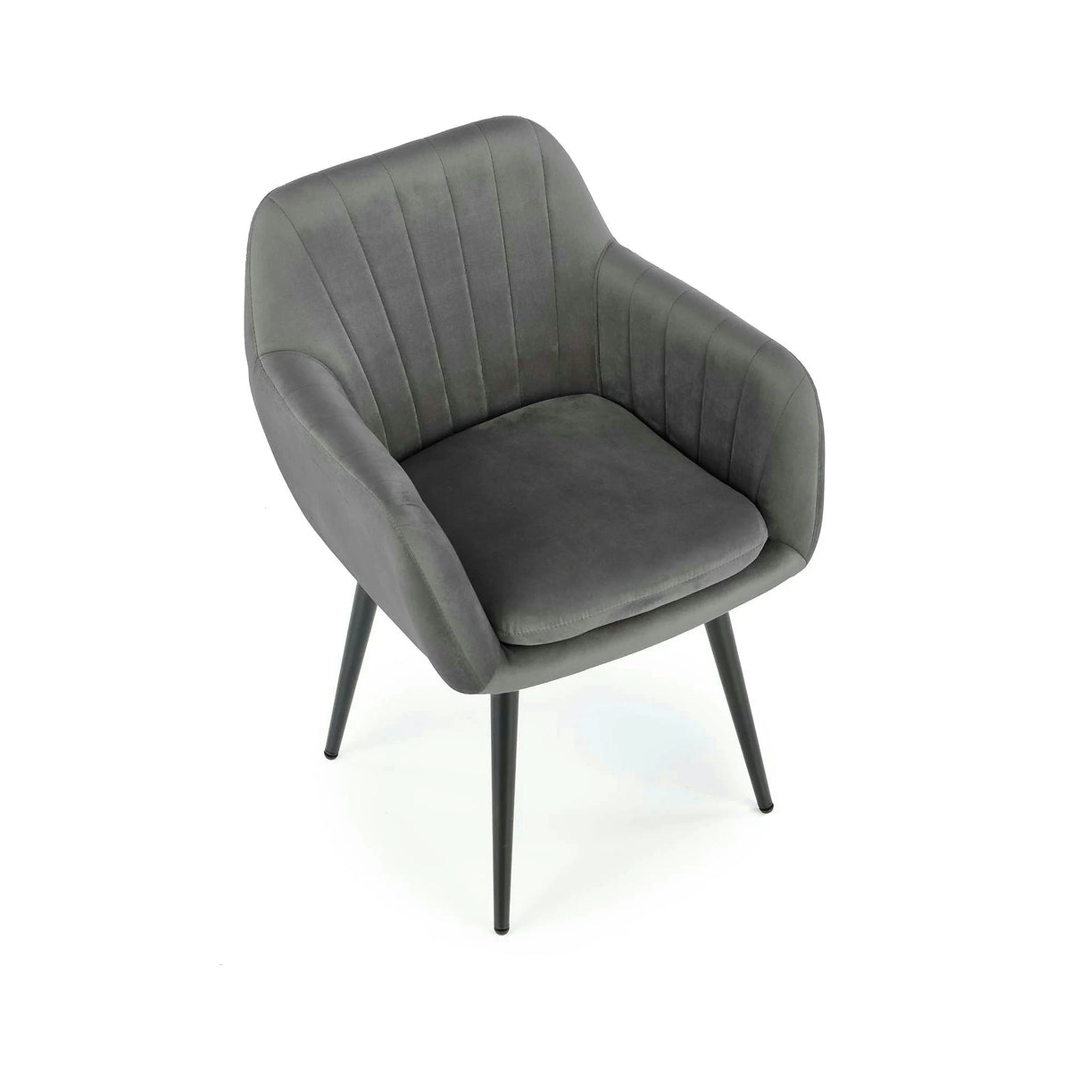 Scaun K429, gri, stofa catifelata/metal, 58x53x80 cm