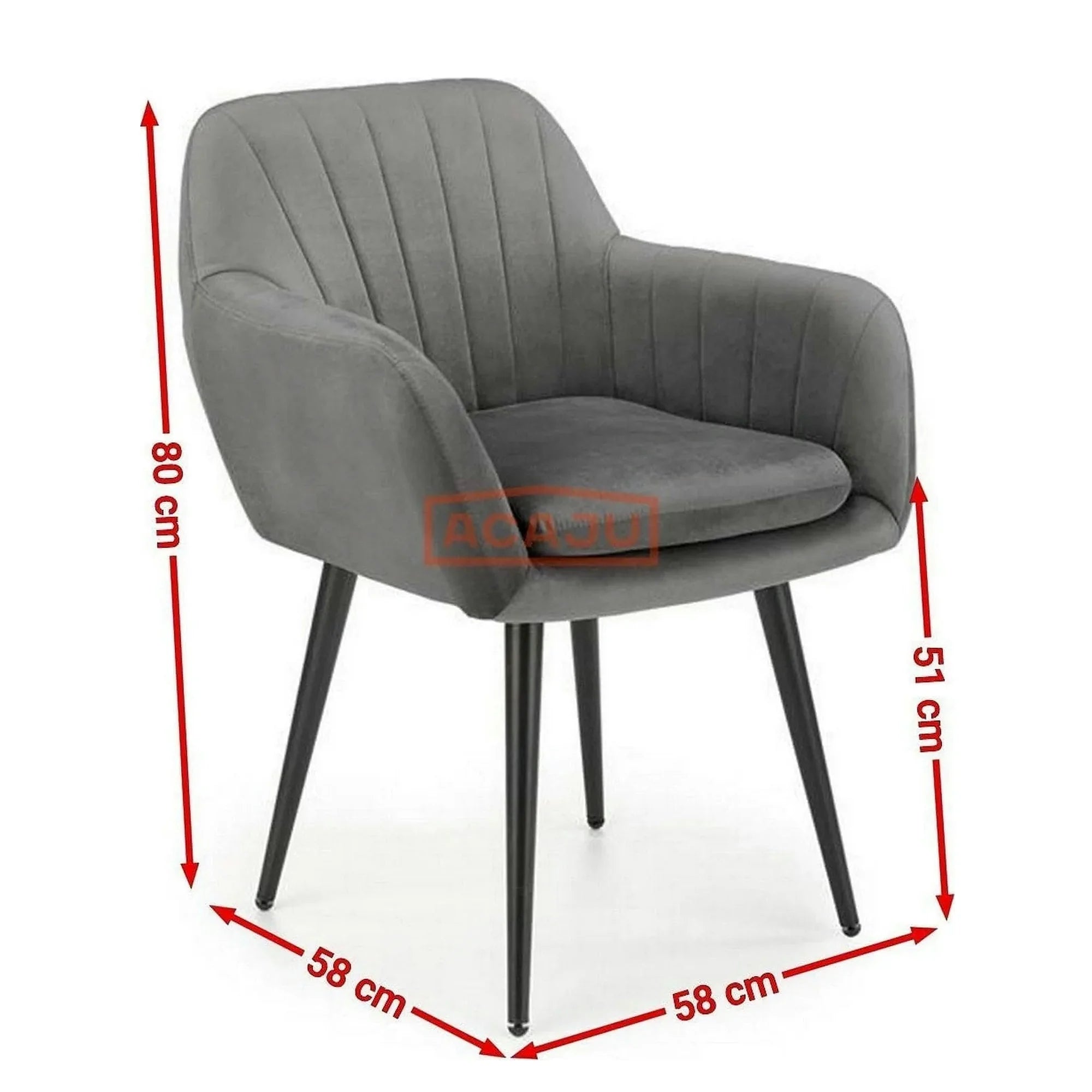 Scaun K429, gri, stofa catifelata/metal, 58x53x80 cm