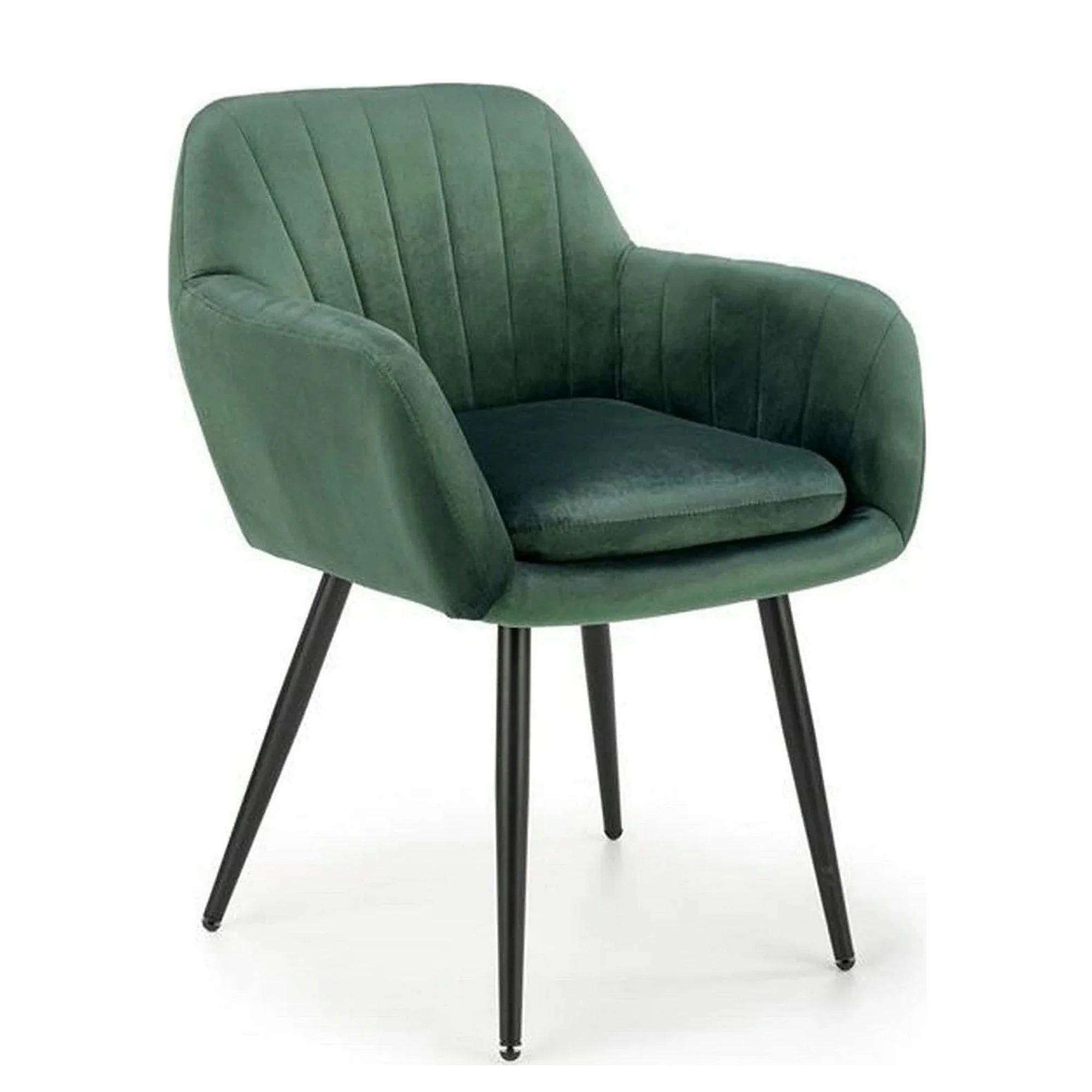 Scaun K429, verde/negru, stofa catifelata/metal, 58x53x80 cm