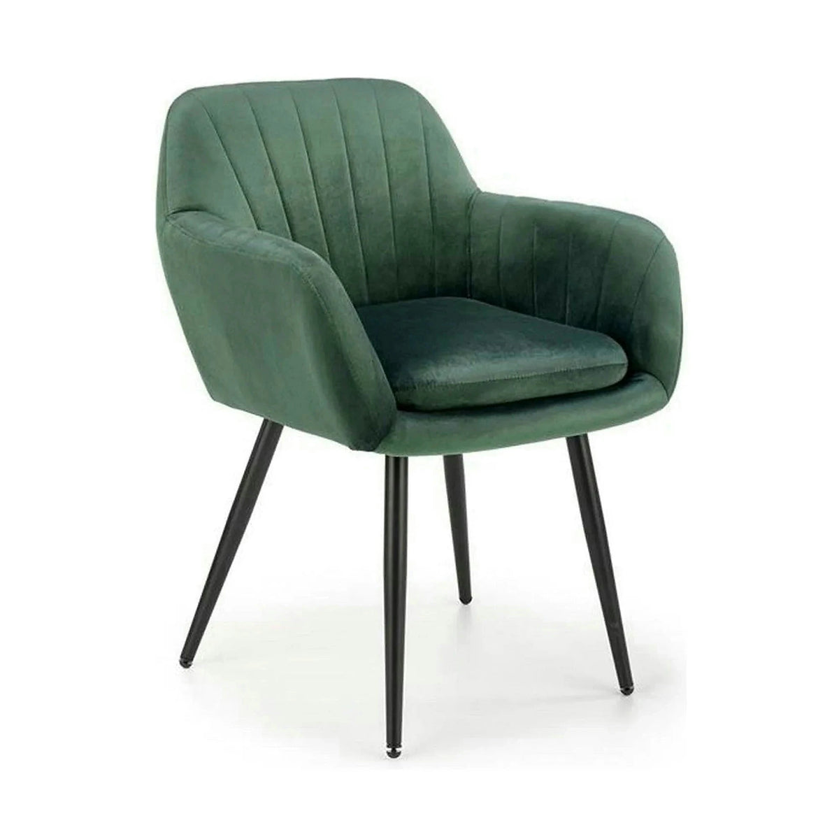 Scaun K429, verde/negru, stofa catifelata/metal, 58x53x80 cm