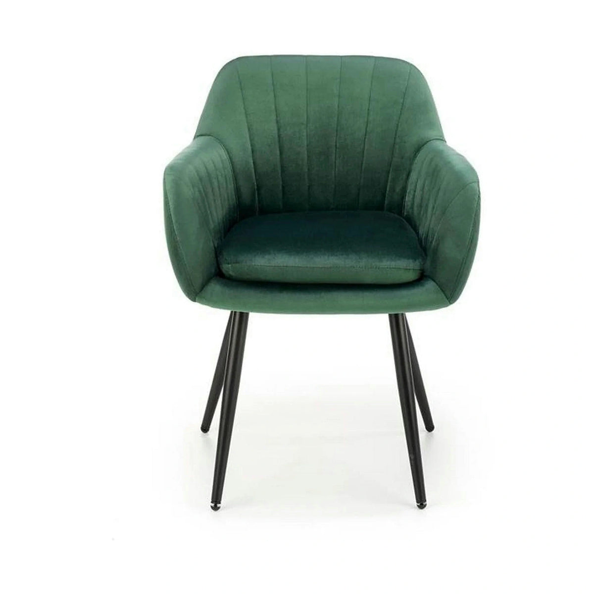 Scaun K429, verde/negru, stofa catifelata/metal, 58x53x80 cm