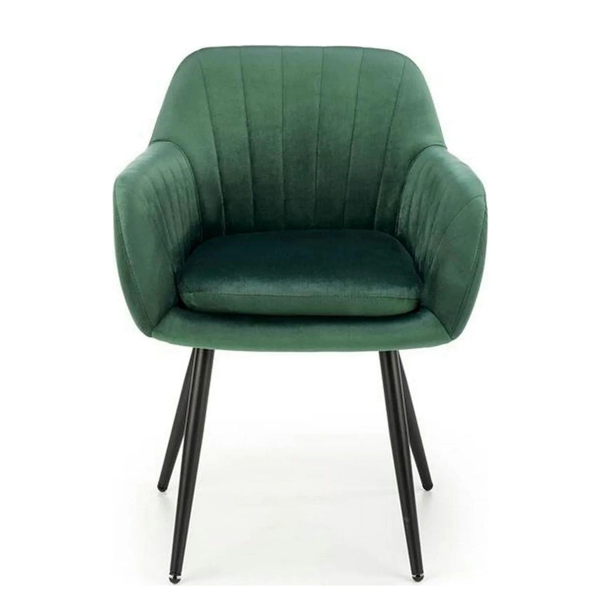 Scaun K429, verde/negru, stofa catifelata/metal, 58x53x80 cm
