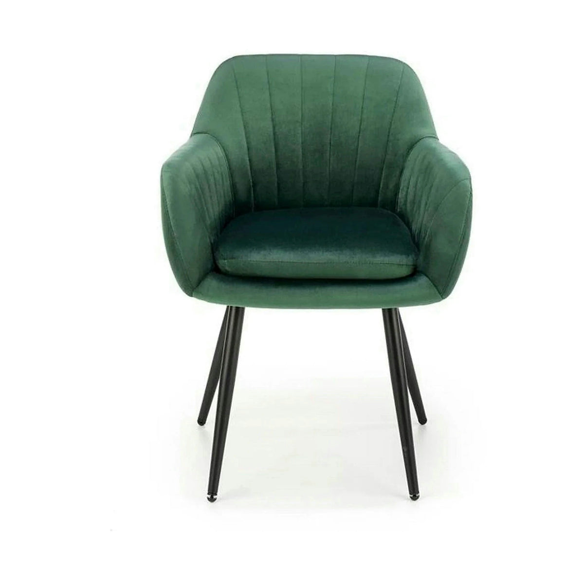 Scaun K429, verde/negru, stofa catifelata/metal, 58x53x80 cm
