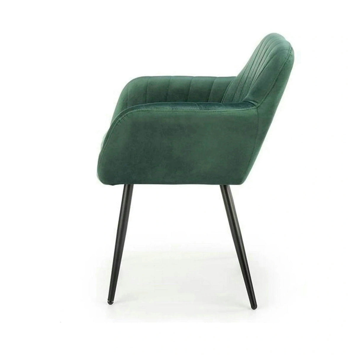 Scaun K429, verde/negru, stofa catifelata/metal, 58x53x80 cm