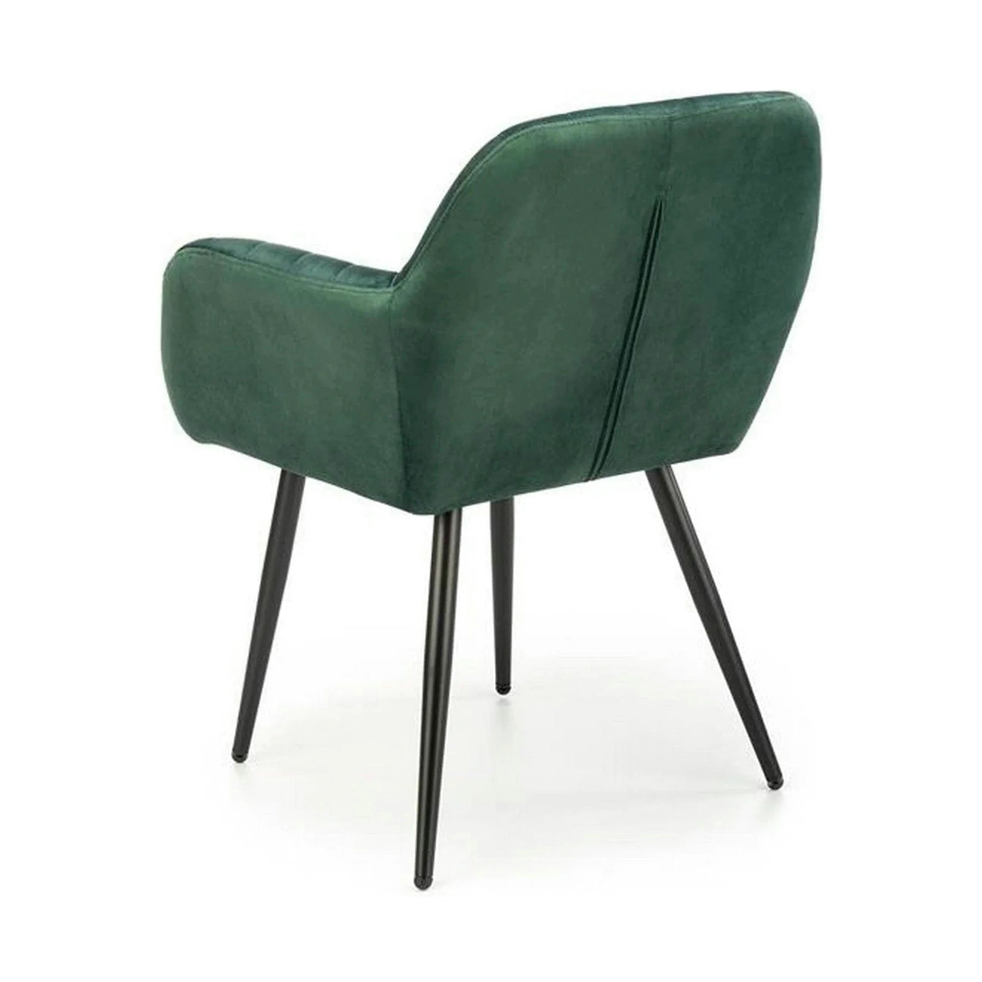 Scaun K429, verde/negru, stofa catifelata/metal, 58x53x80 cm