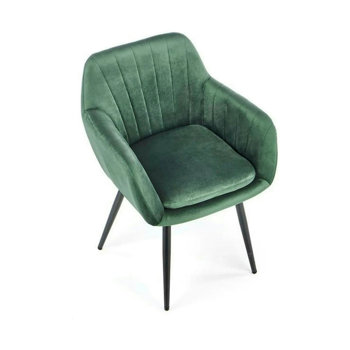 Scaun K429, verde/negru, stofa catifelata/metal, 58x53x80 cm