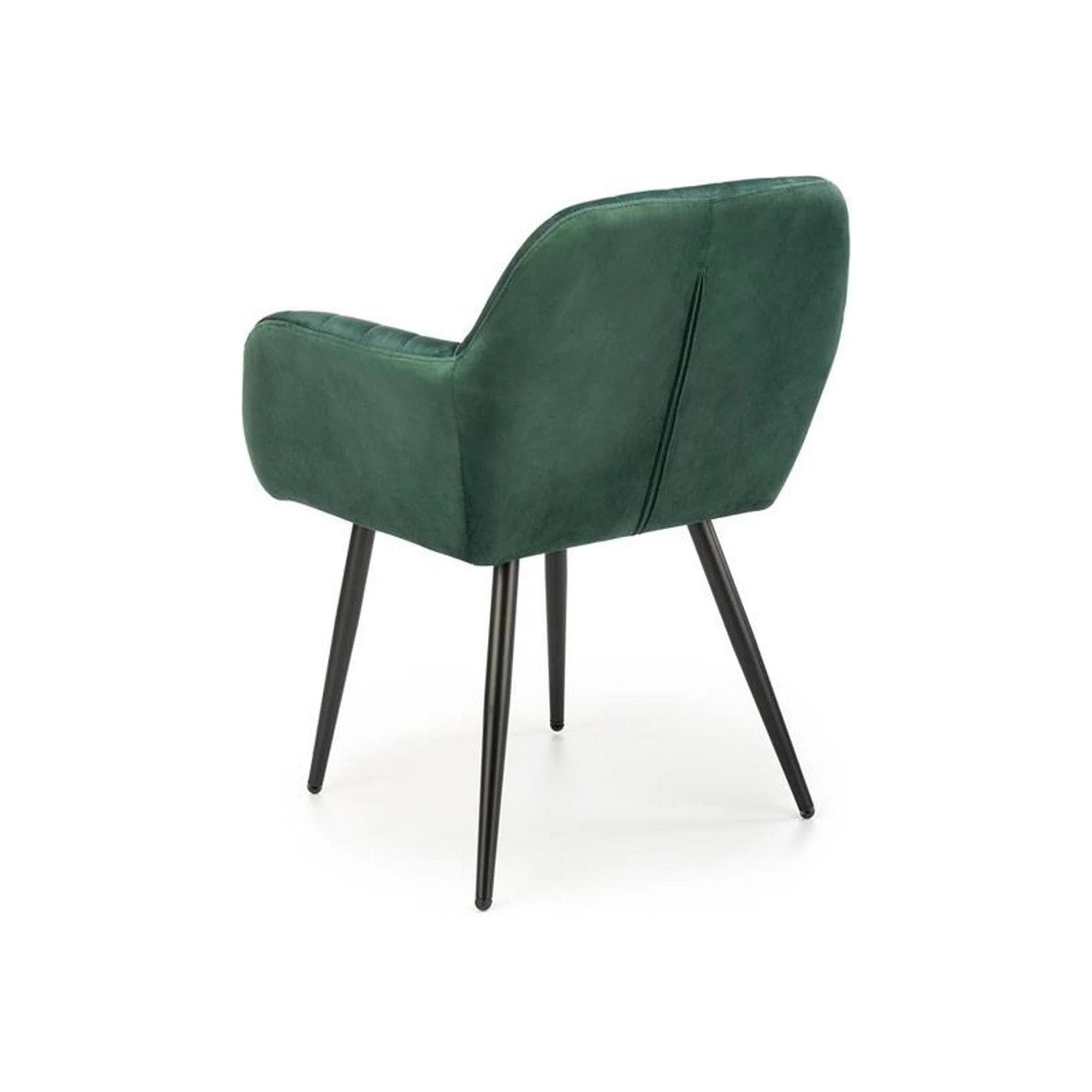 Scaun K429, verde/negru, stofa catifelata/metal, 58x53x80 cm