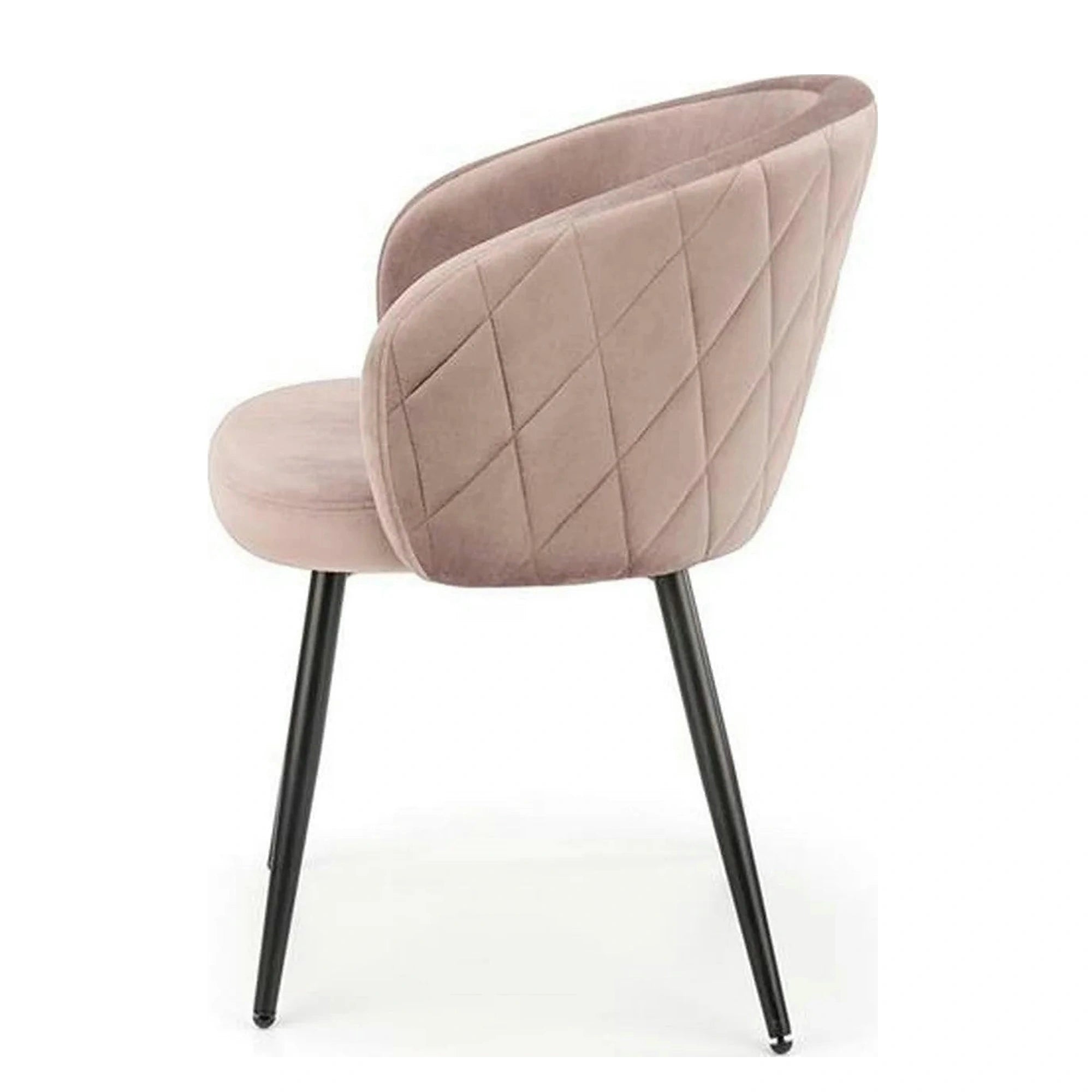 Scaun K430, bej/negru, stofa catifelata/metal, 61x54x77 cm