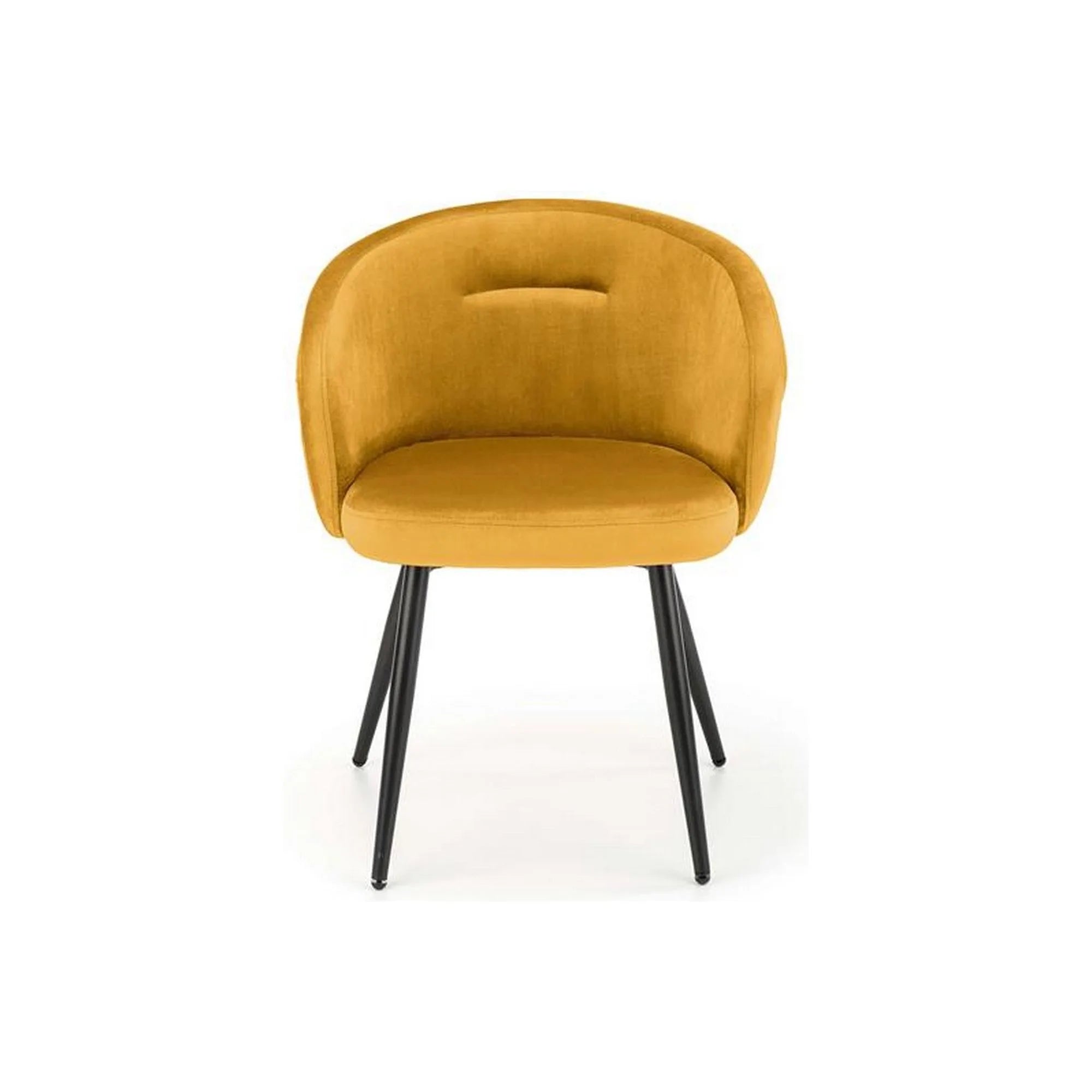 Scaun K430, galben mustar/negru, stofa catifelata/metal, 51x54x77 cm