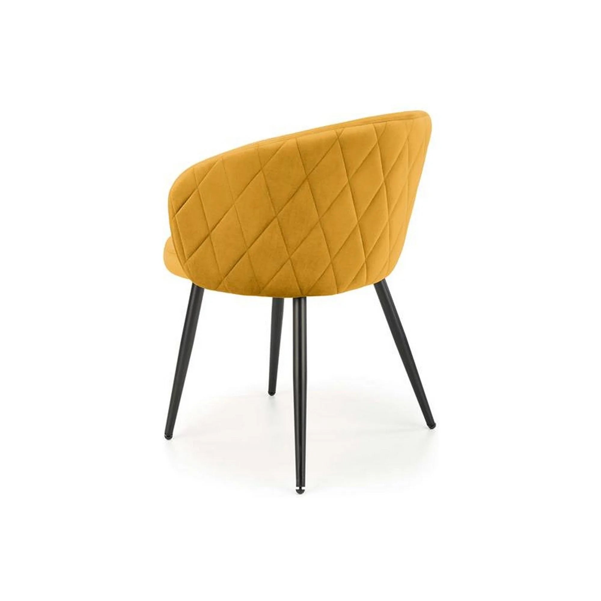 Scaun K430, galben mustar/negru, stofa catifelata/metal, 51x54x77 cm