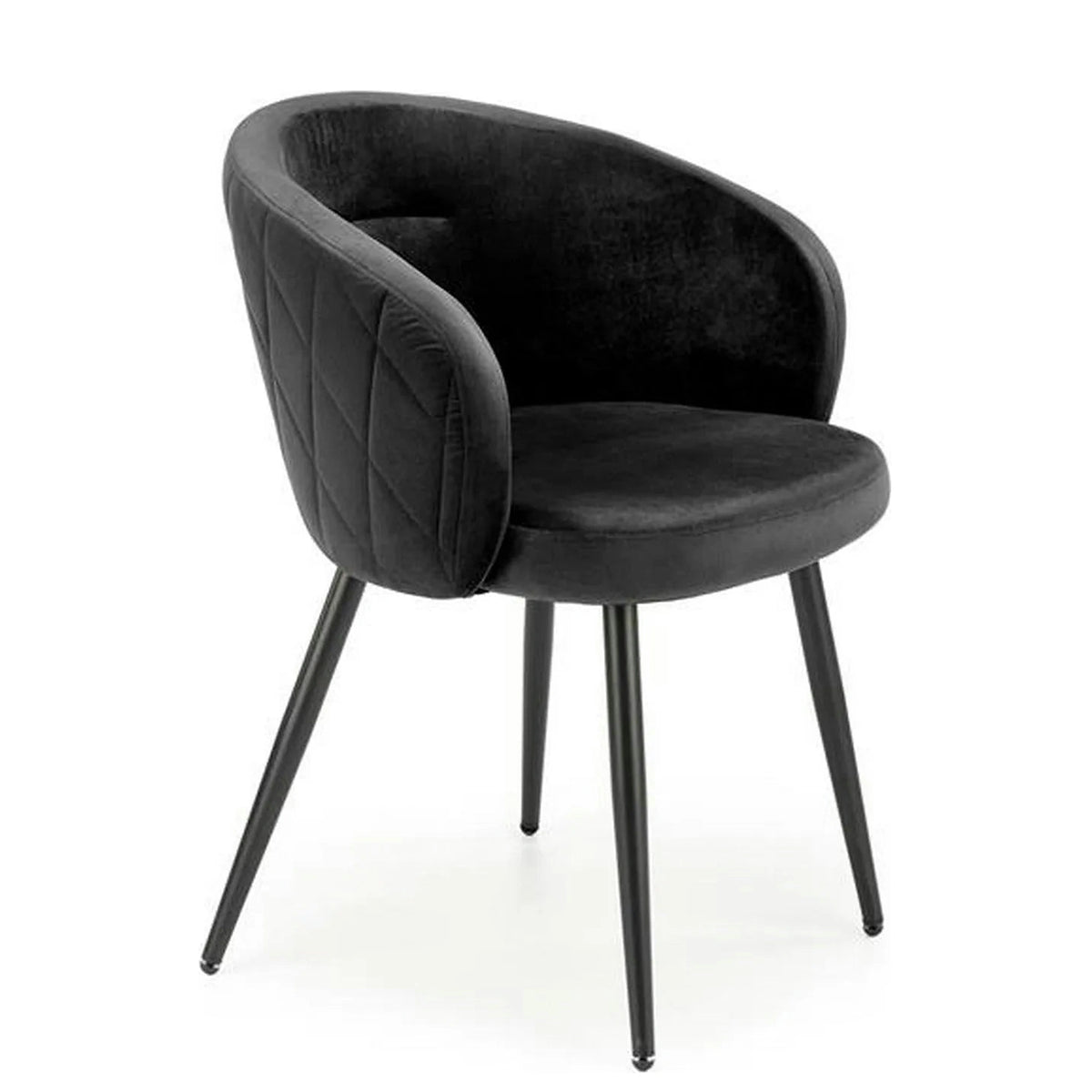 Scaun K430, negru, stofa catifelata/metal, 61x54x77 cm