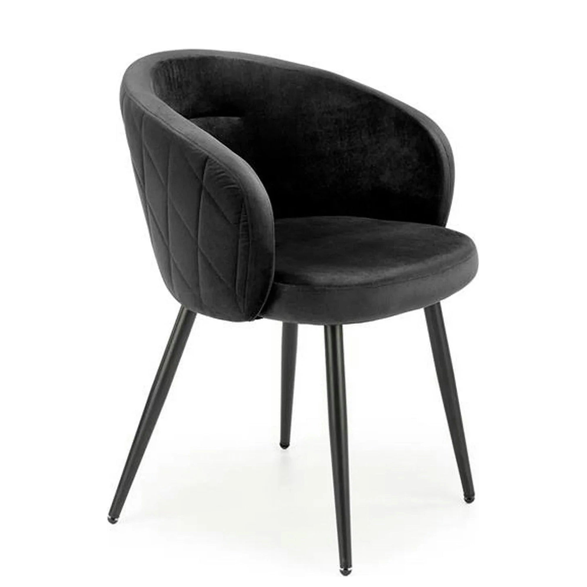 Scaun K430, negru, stofa catifelata/metal, 61x54x77 cm