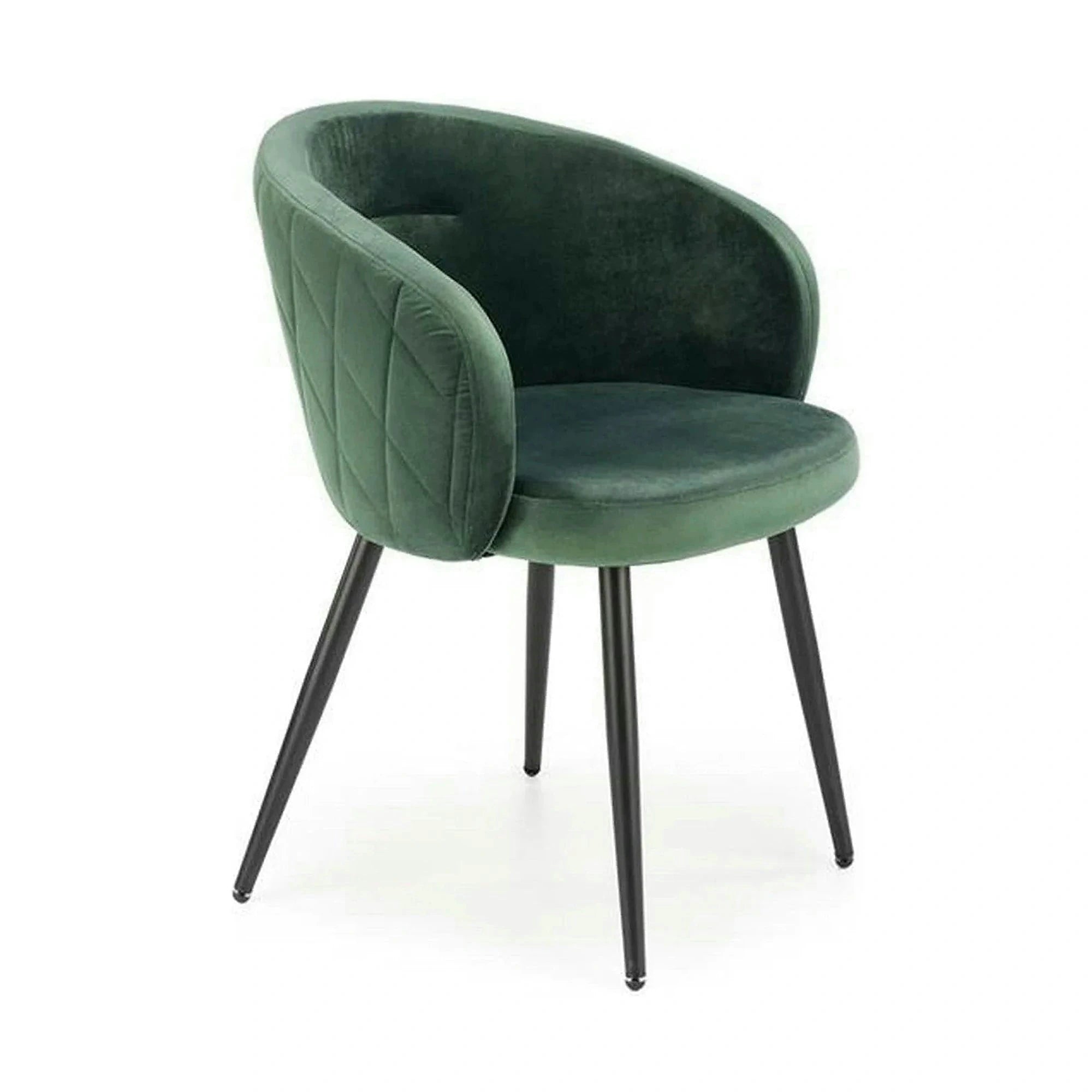 Scaun K430, verde/negru, stofa catifelata/metal, 61x54x77 cm