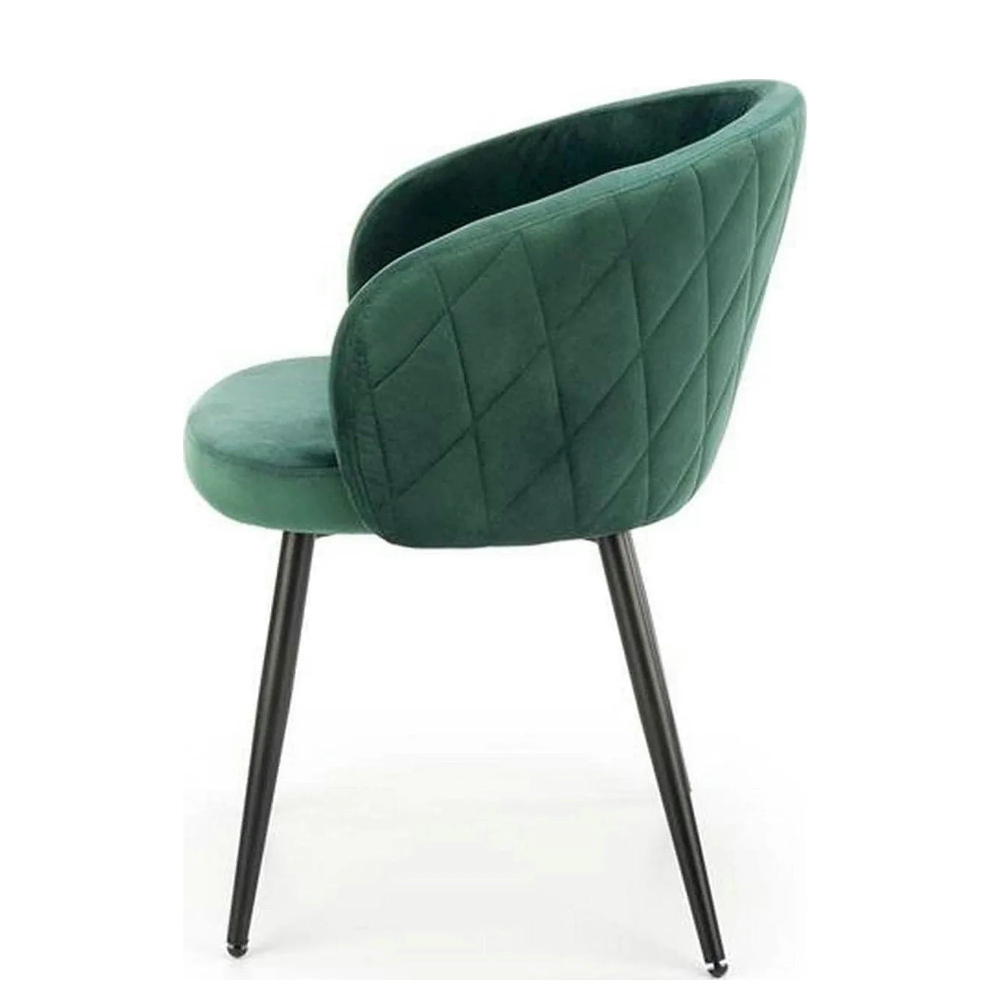 Scaun K430, verde/negru, stofa catifelata/metal, 61x54x77 cm