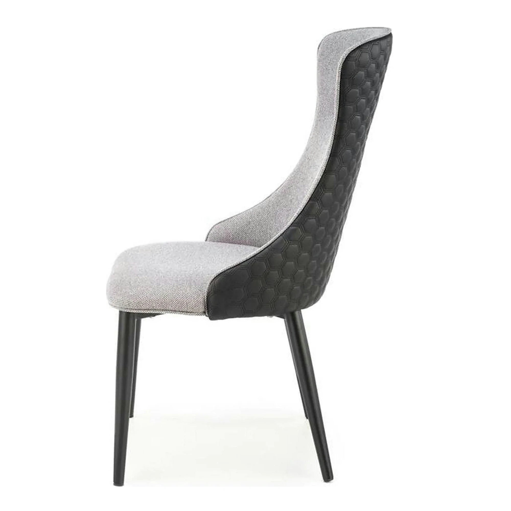Scaun K434, gri/negru, stofa catifelata/piele ecologica, 53x54x97 cm