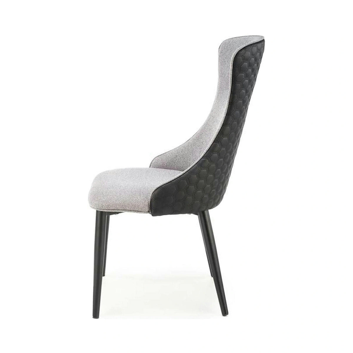Scaun K434, gri/negru, stofa catifelata/piele ecologica, 53x54x97 cm