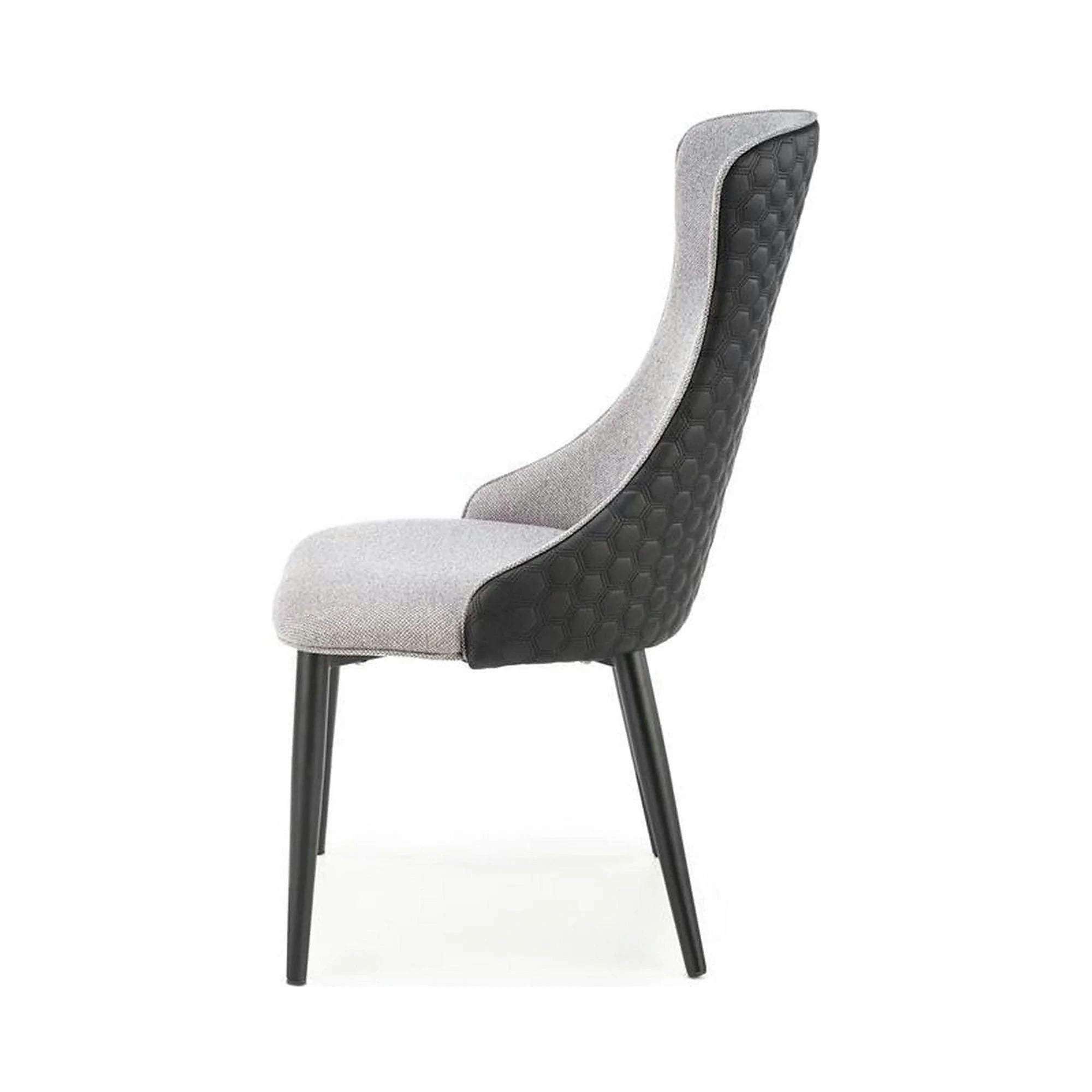 Scaun K434, gri/negru, stofa catifelata/piele ecologica, 53x54x97 cm