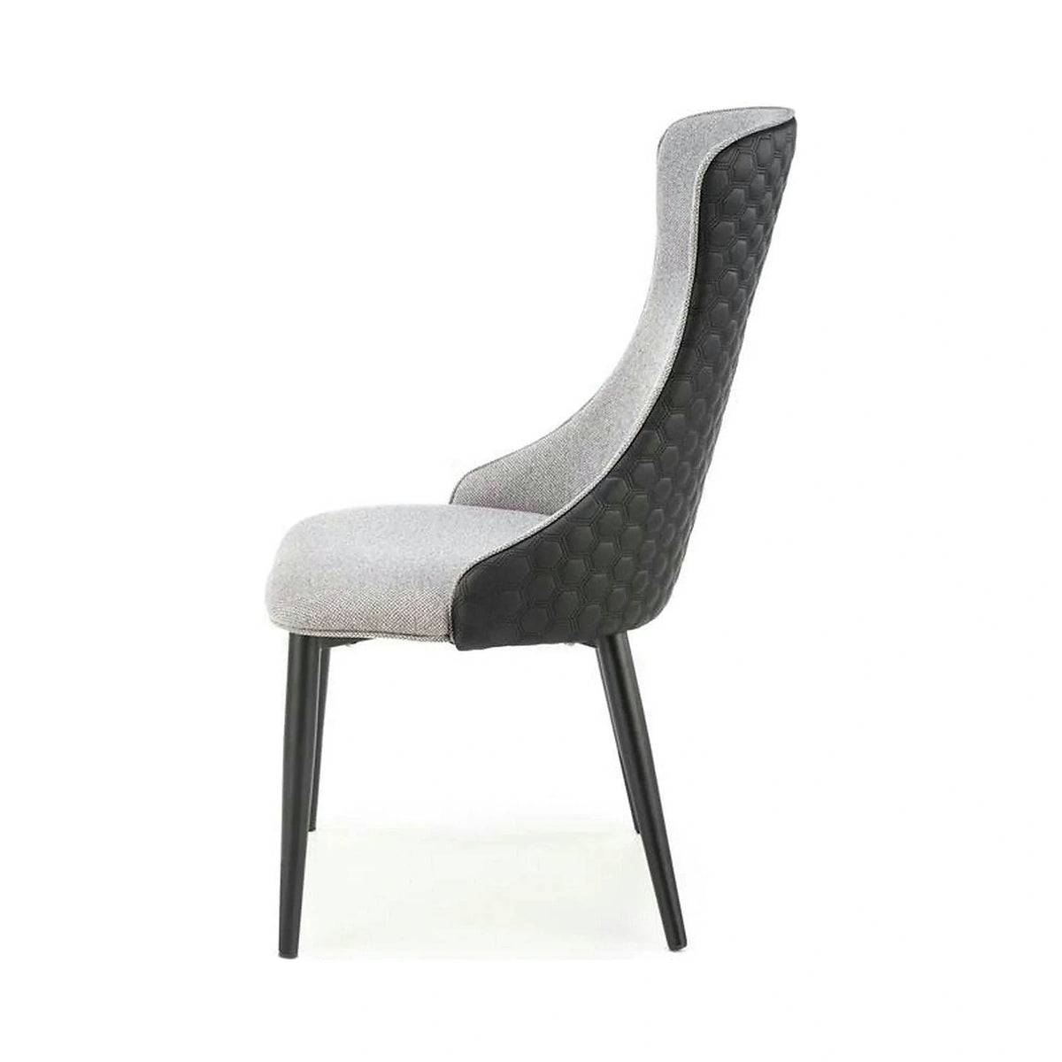 Scaun K434, gri/negru, stofa catifelata/piele ecologica, 53x54x97 cm