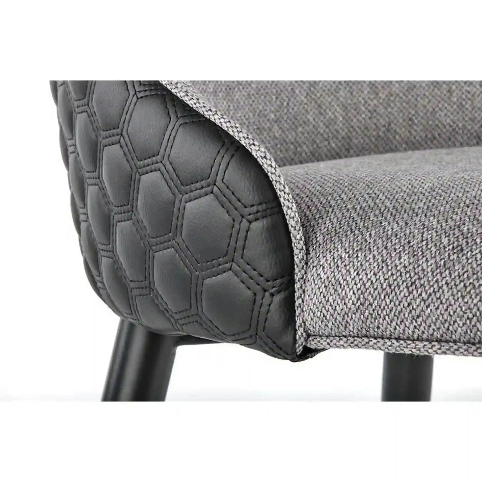 Scaun K434, gri/negru, stofa catifelata/piele ecologica, 53x54x97 cm