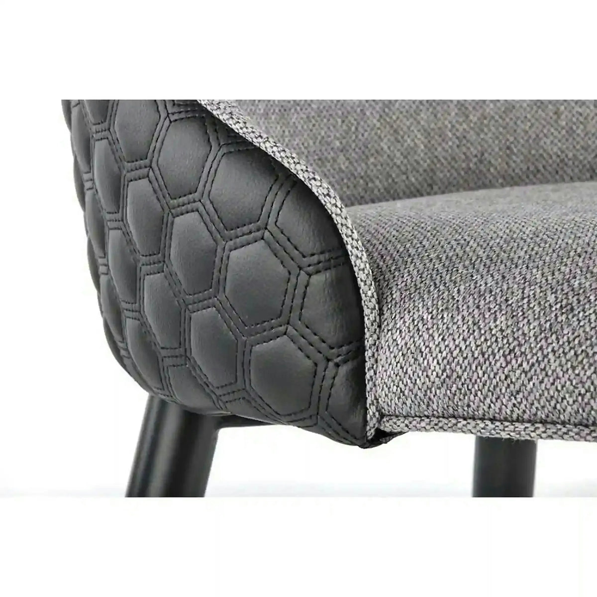 Scaun K434, gri/negru, stofa catifelata/piele ecologica, 53x54x97 cm