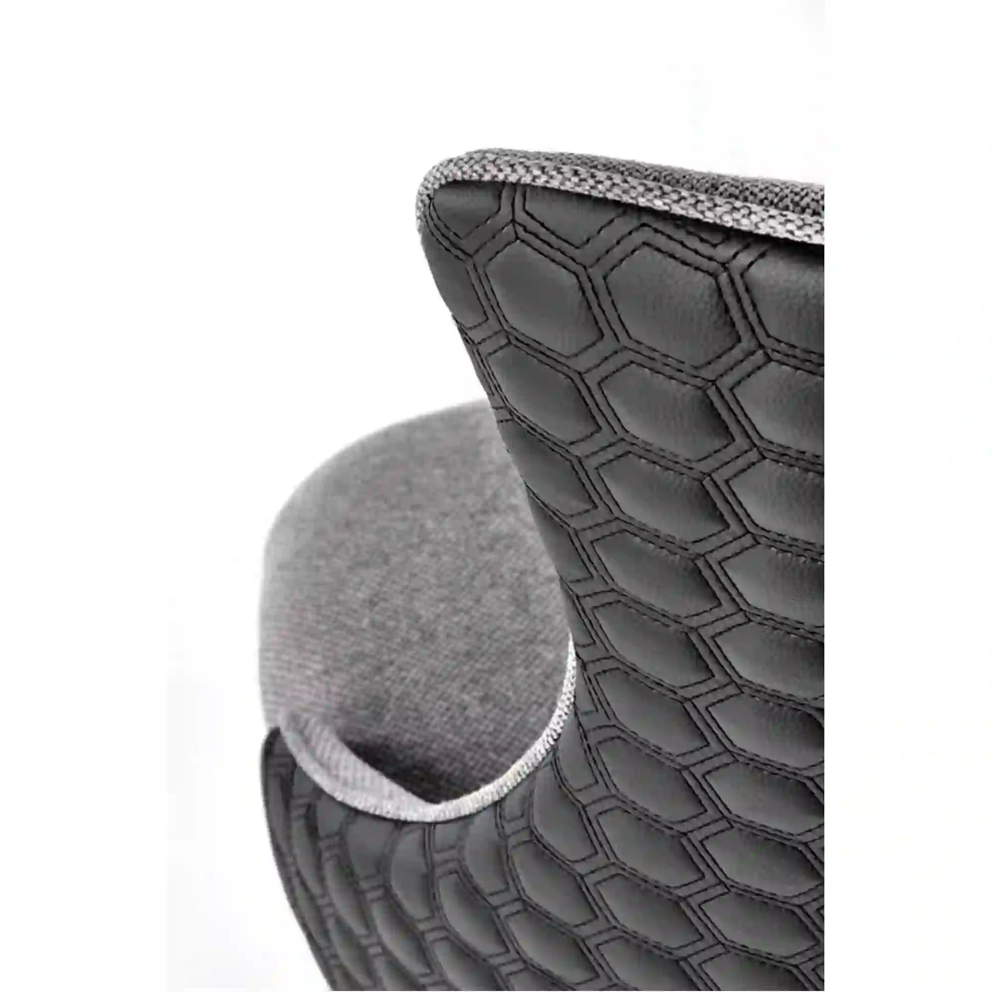 Scaun K434, gri/negru, stofa catifelata/piele ecologica, 53x54x97 cm