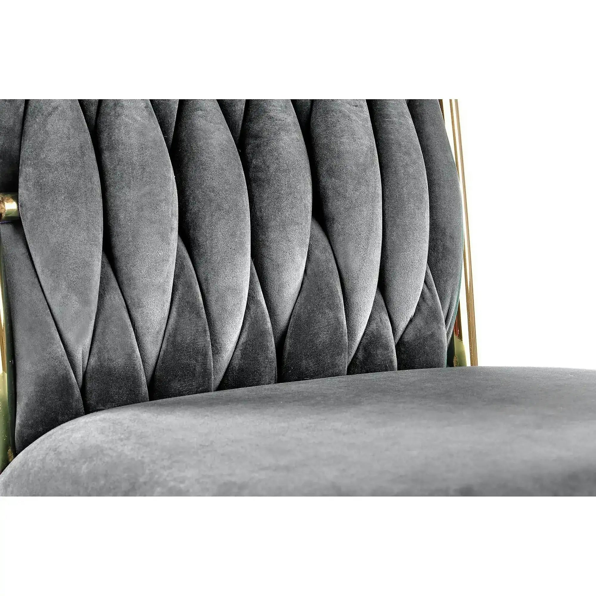 Scaun K436, gri/auriu, stofa catifelata/metal, 48x55x94 cm