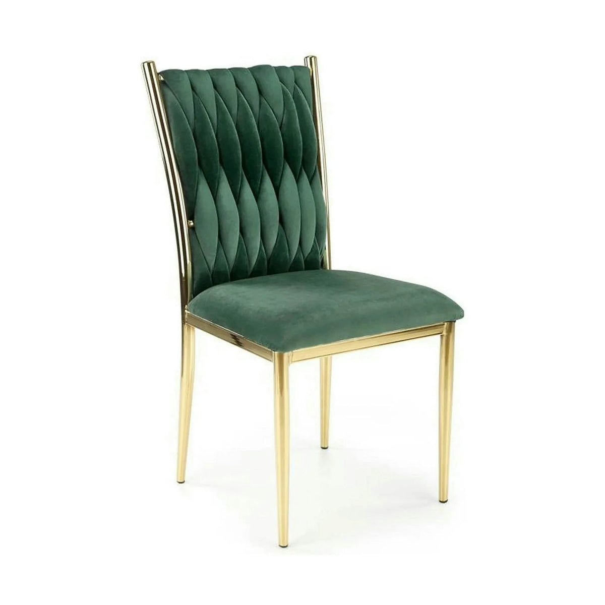Scaun K436, verde/auriu, stofa catifelata/metal, 48x55x94 cm