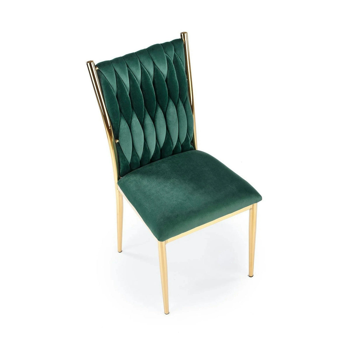 Scaun K436, verde/auriu, stofa catifelata/metal, 48x55x94 cm