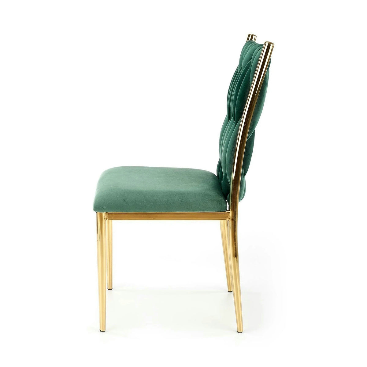 Scaun K436, verde/auriu, stofa catifelata/metal, 48x55x94 cm