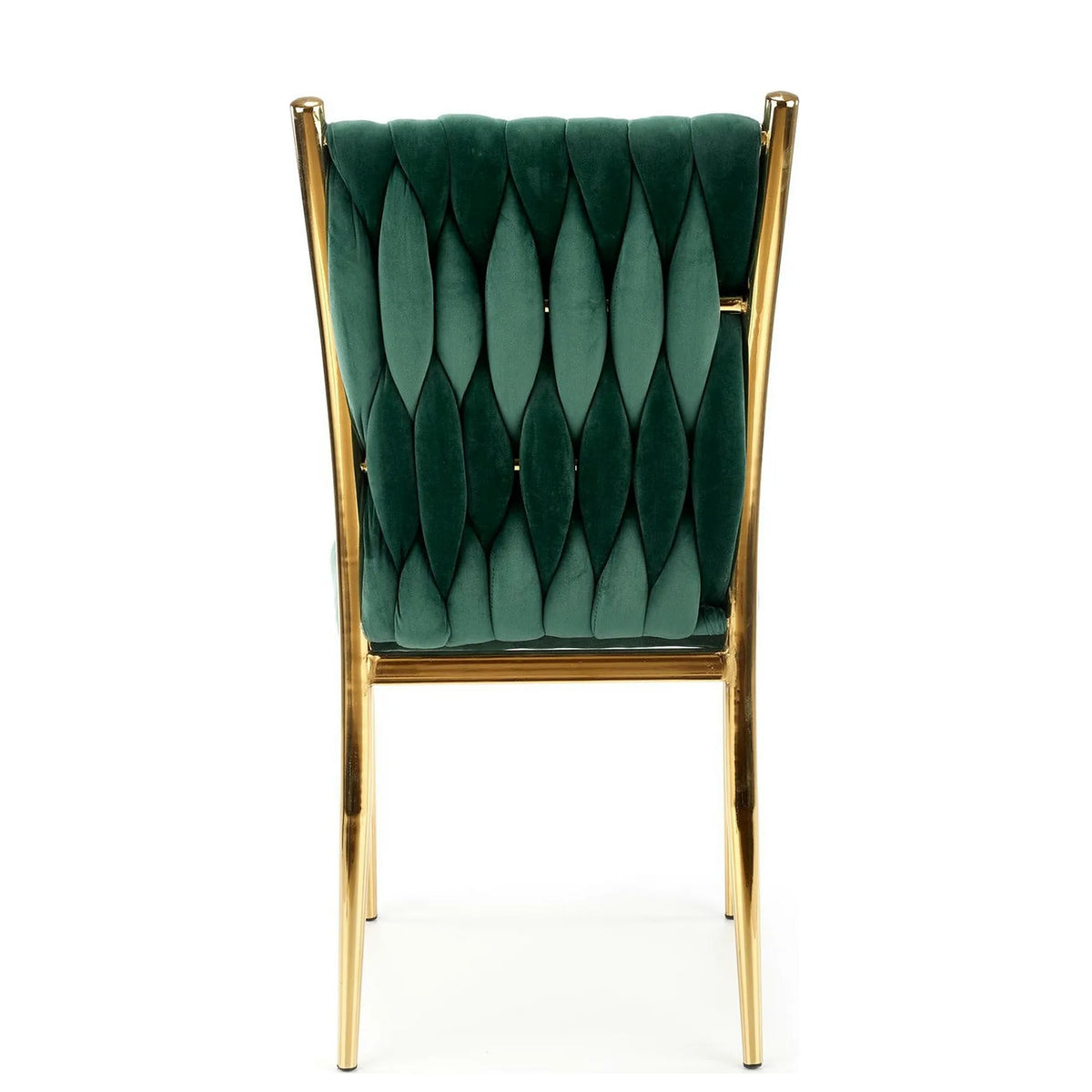 Scaun K436, verde/auriu, stofa catifelata/metal, 48x55x94 cm