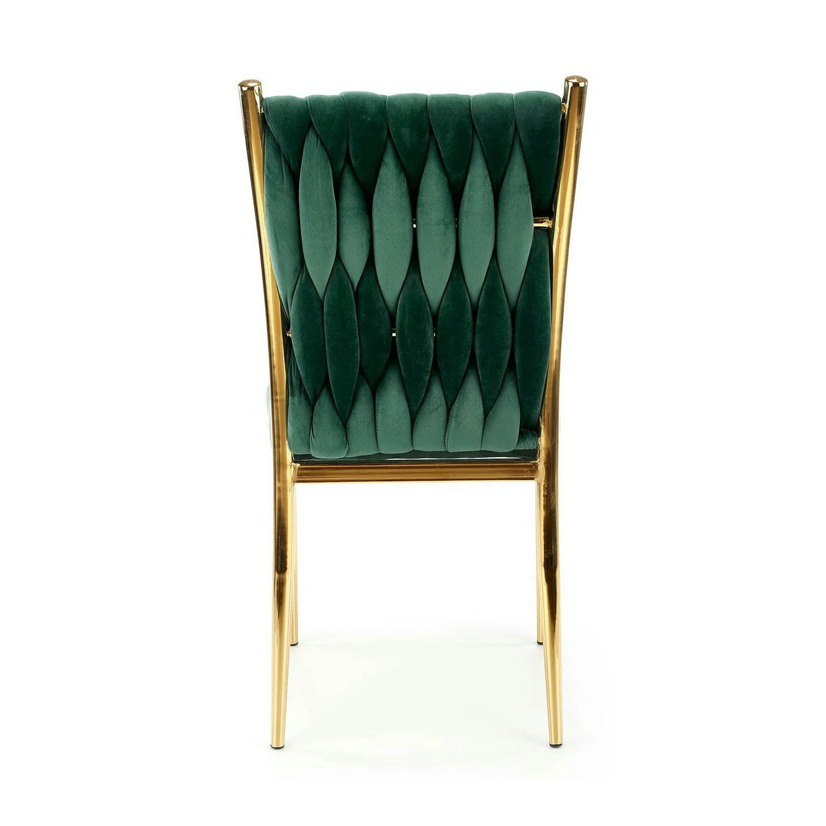 Scaun K436, verde/auriu, stofa catifelata/metal, 48x55x94 cm