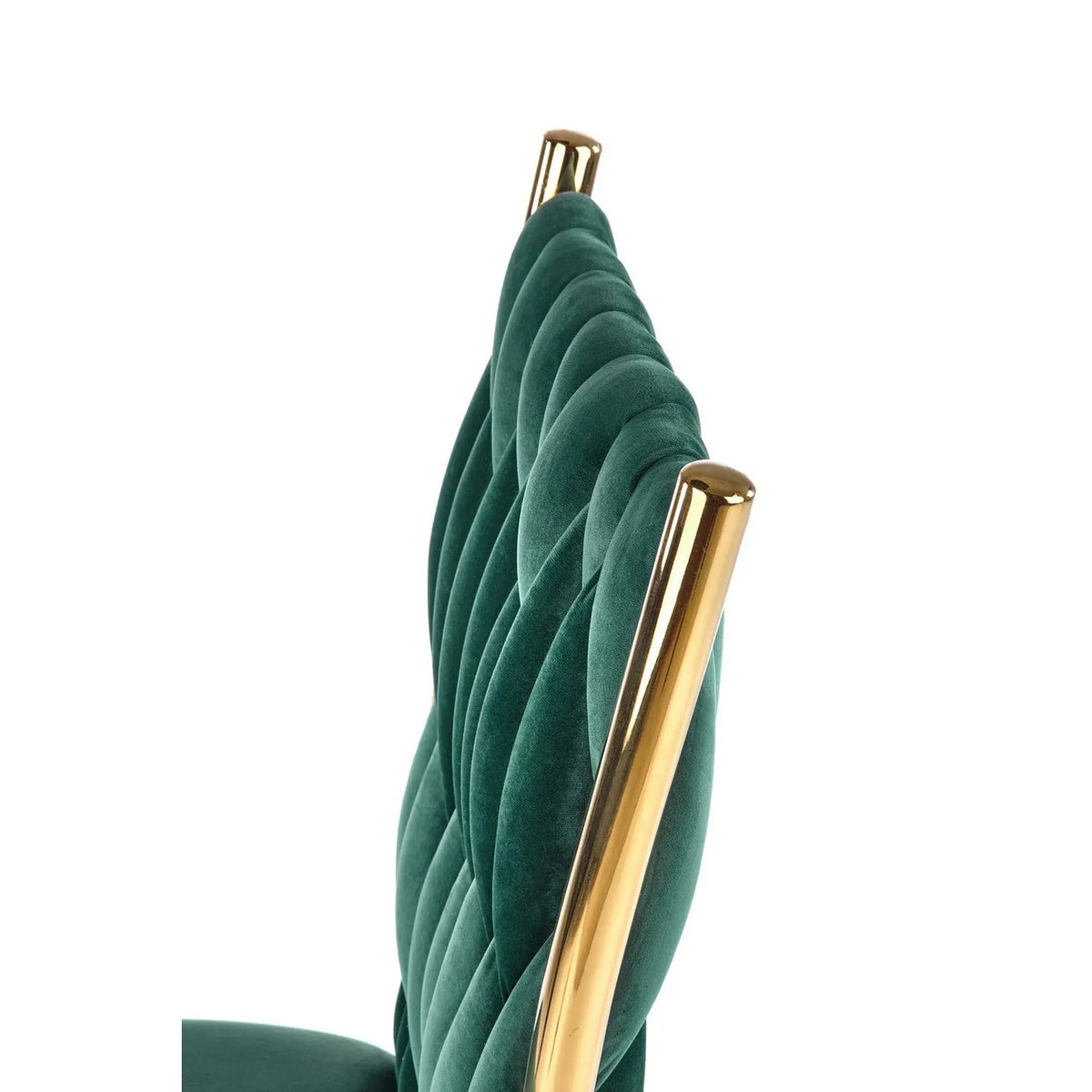 Scaun K436, verde/auriu, stofa catifelata/metal, 48x55x94 cm