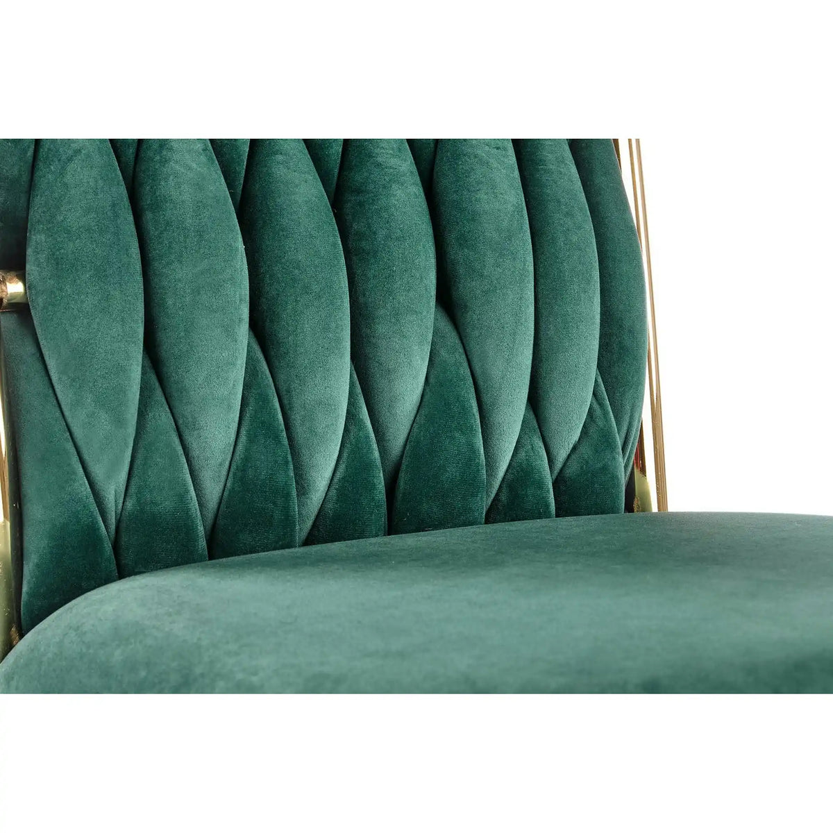 Scaun K436, verde/auriu, stofa catifelata/metal, 48x55x94 cm
