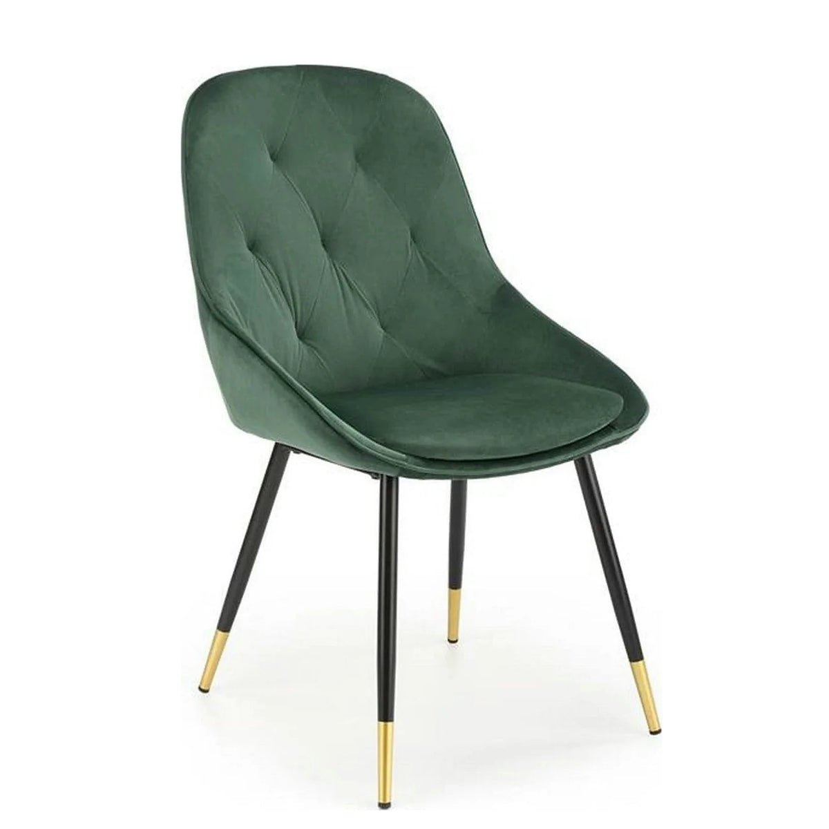 Scaun K437, verde inchis/negru, stofa catifelata/metal, 49x55x88 cm