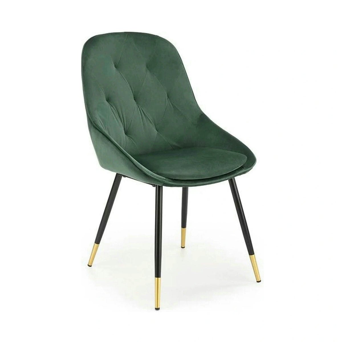 Scaun K437, verde inchis/negru, stofa catifelata/metal, 49x55x88 cm