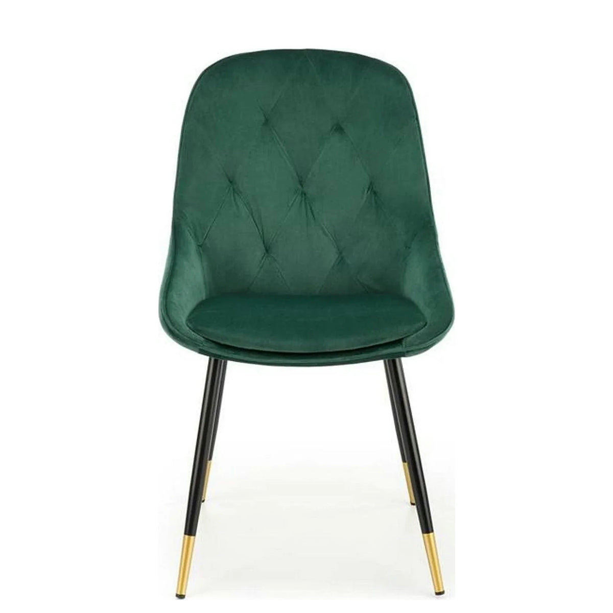 Scaun K437, verde inchis/negru, stofa catifelata/metal, 49x55x88 cm
