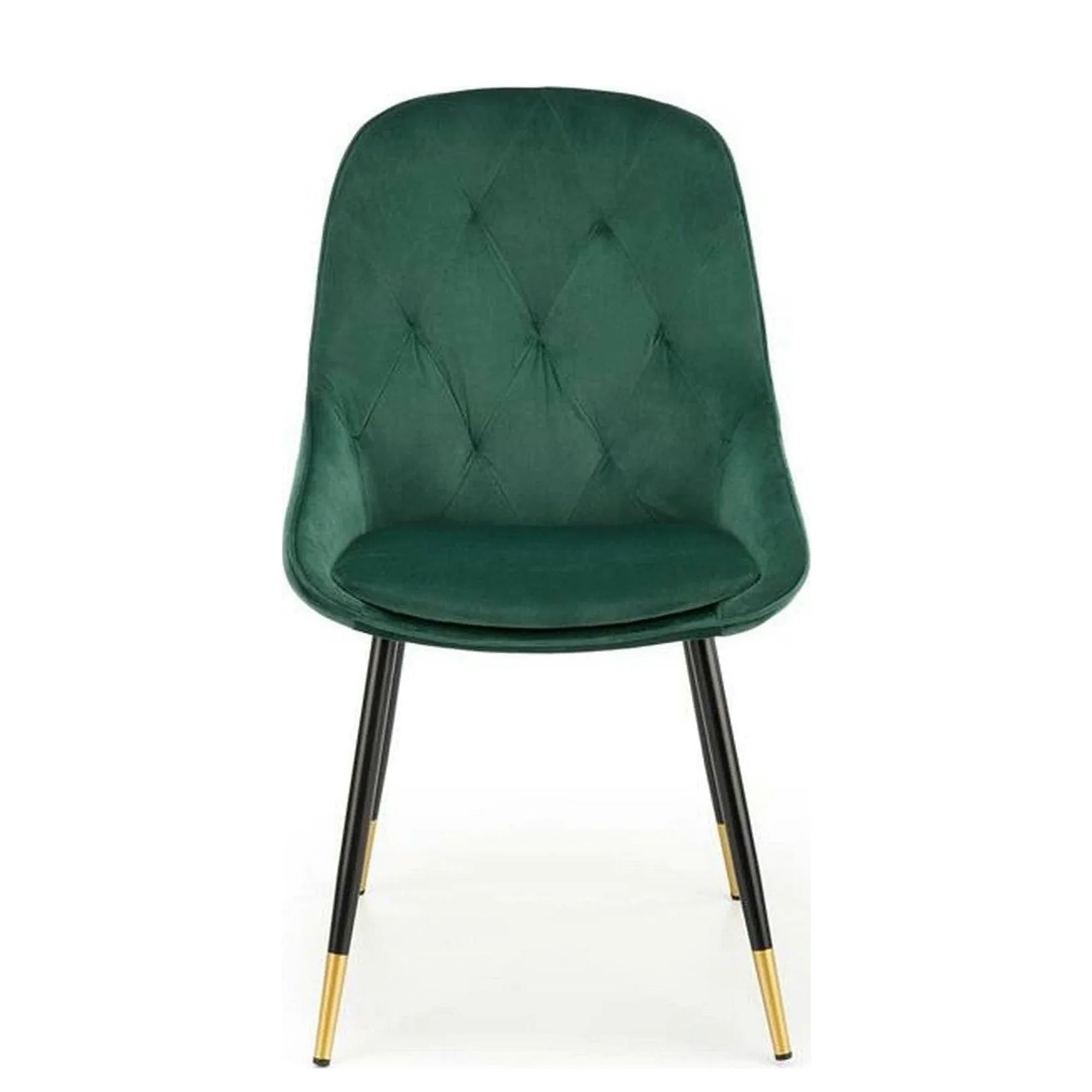 Scaun K437, verde inchis/negru, stofa catifelata/metal, 49x55x88 cm