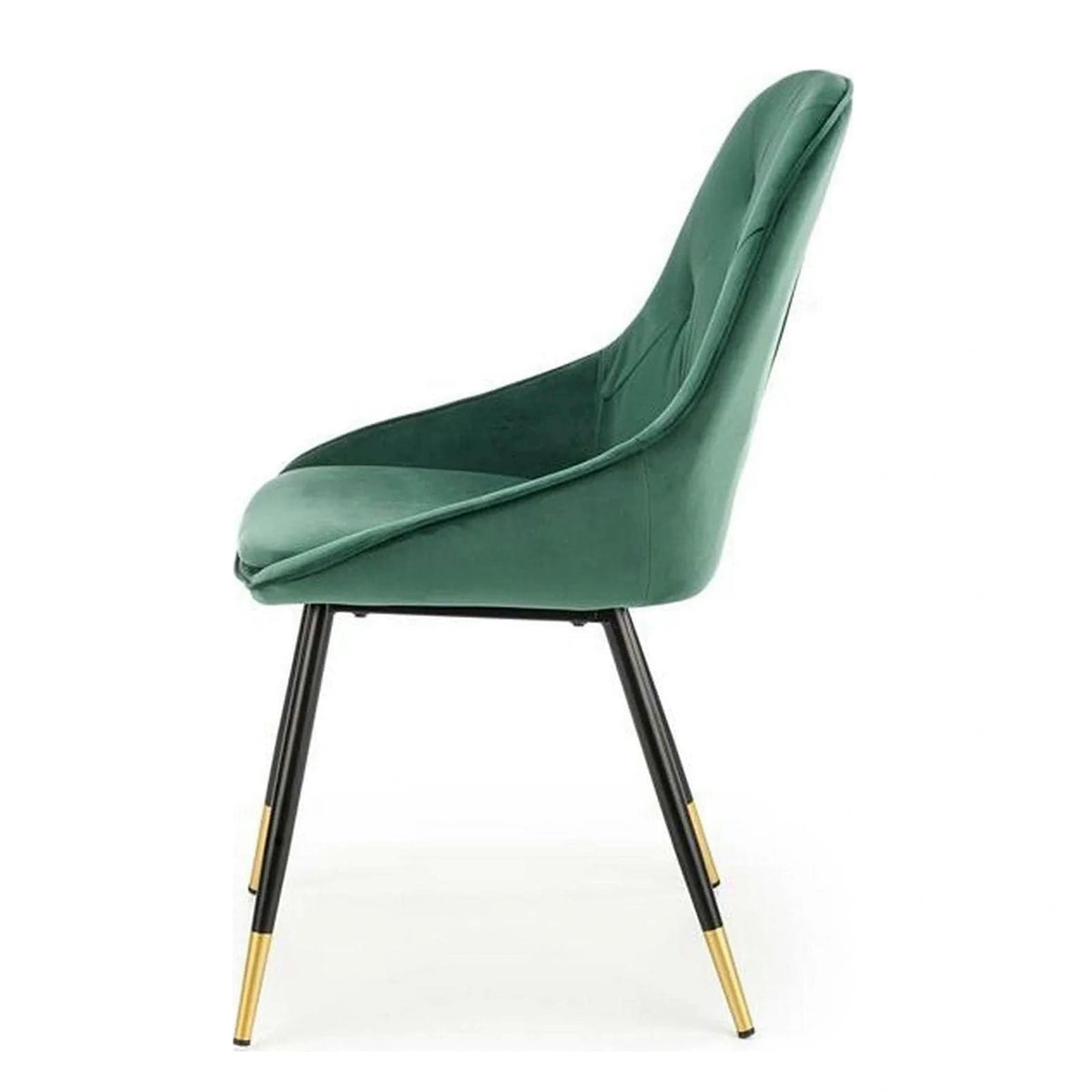 Scaun K437, verde inchis/negru, stofa catifelata/metal, 49x55x88 cm