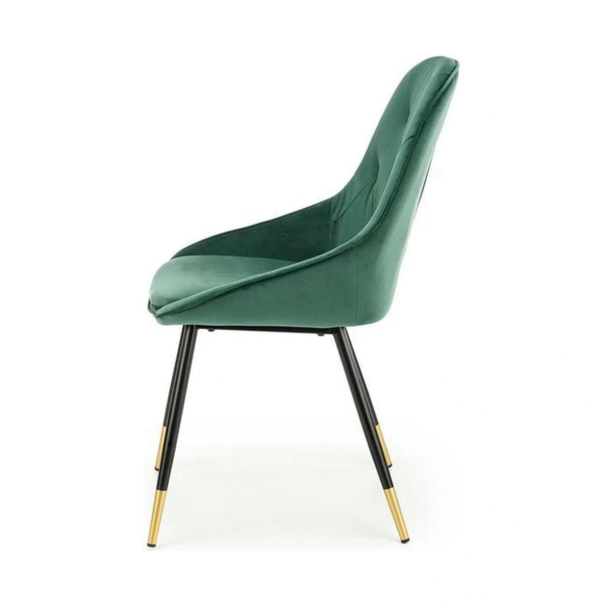 Scaun K437, verde inchis/negru, stofa catifelata/metal, 49x55x88 cm